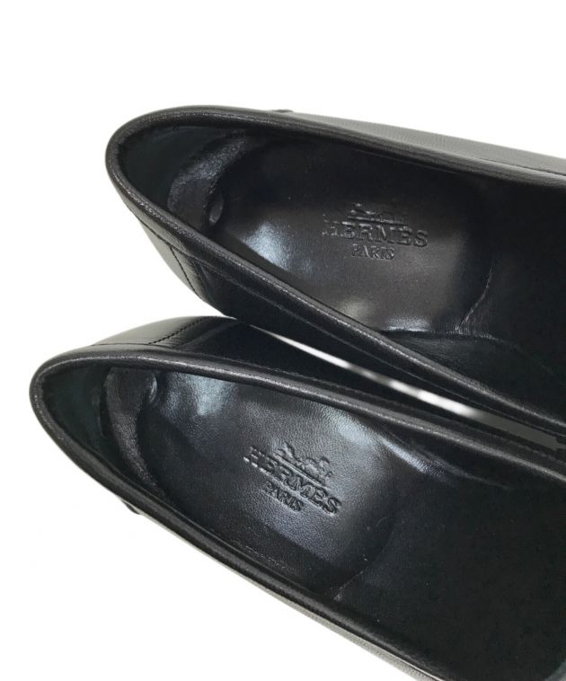 値下げ　新品未使用　エルメス モカシン　35 HERMES 新品未使用 HERMES エルメス モカシン 《パリ》 サイズ355 黒