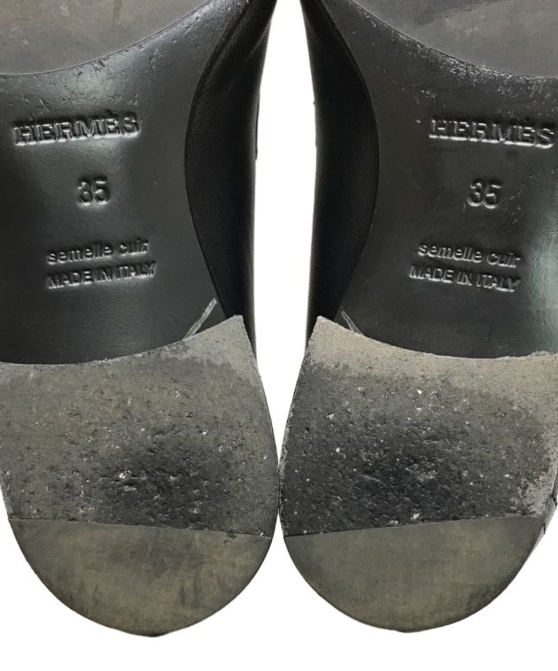 中古・古着通販】HERMES (エルメス) モカシンパリローファー ブラック