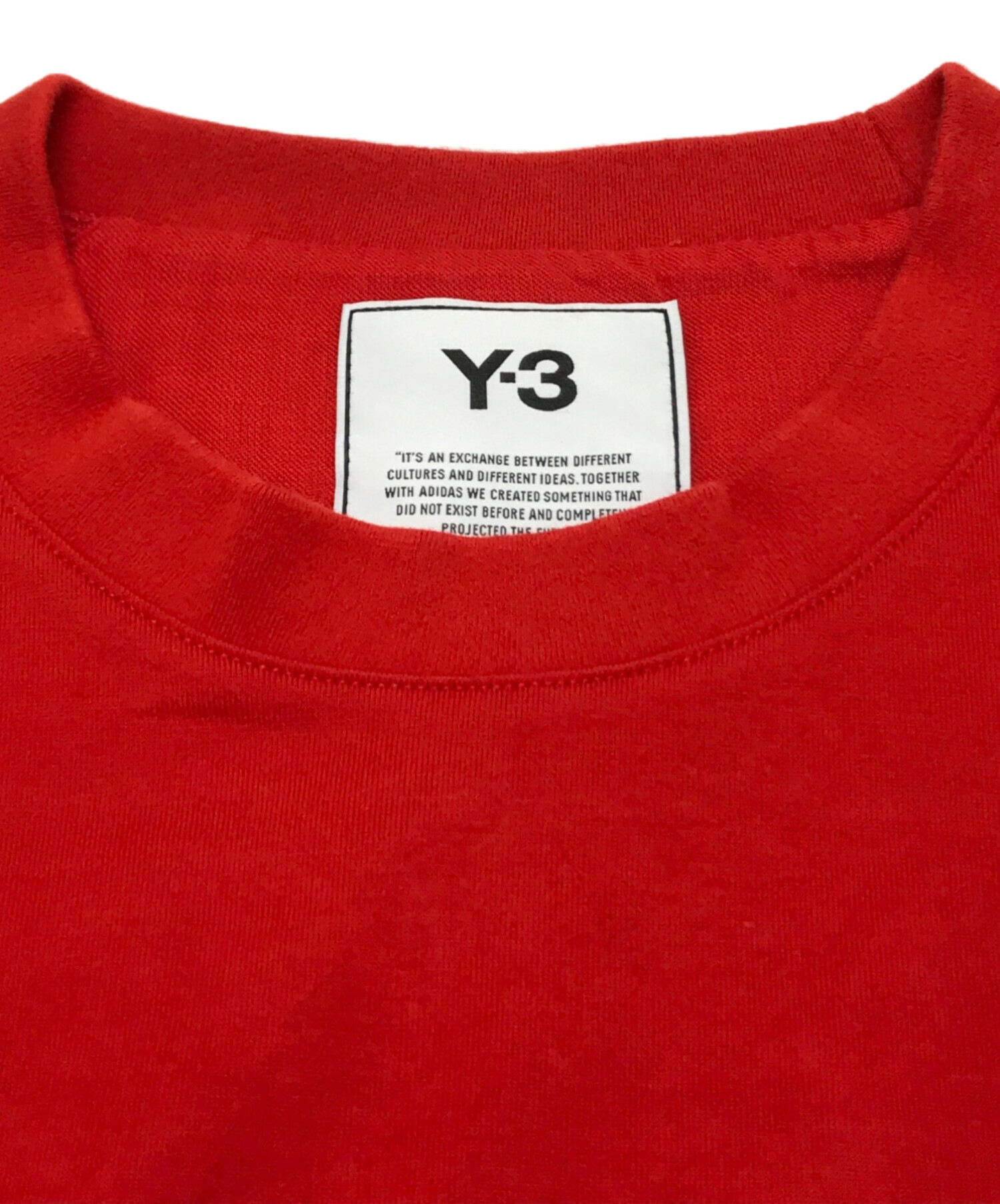 中古・古着通販】Y-3 (ワイスリー) ロゴプリントTシャツ レッド サイズ 