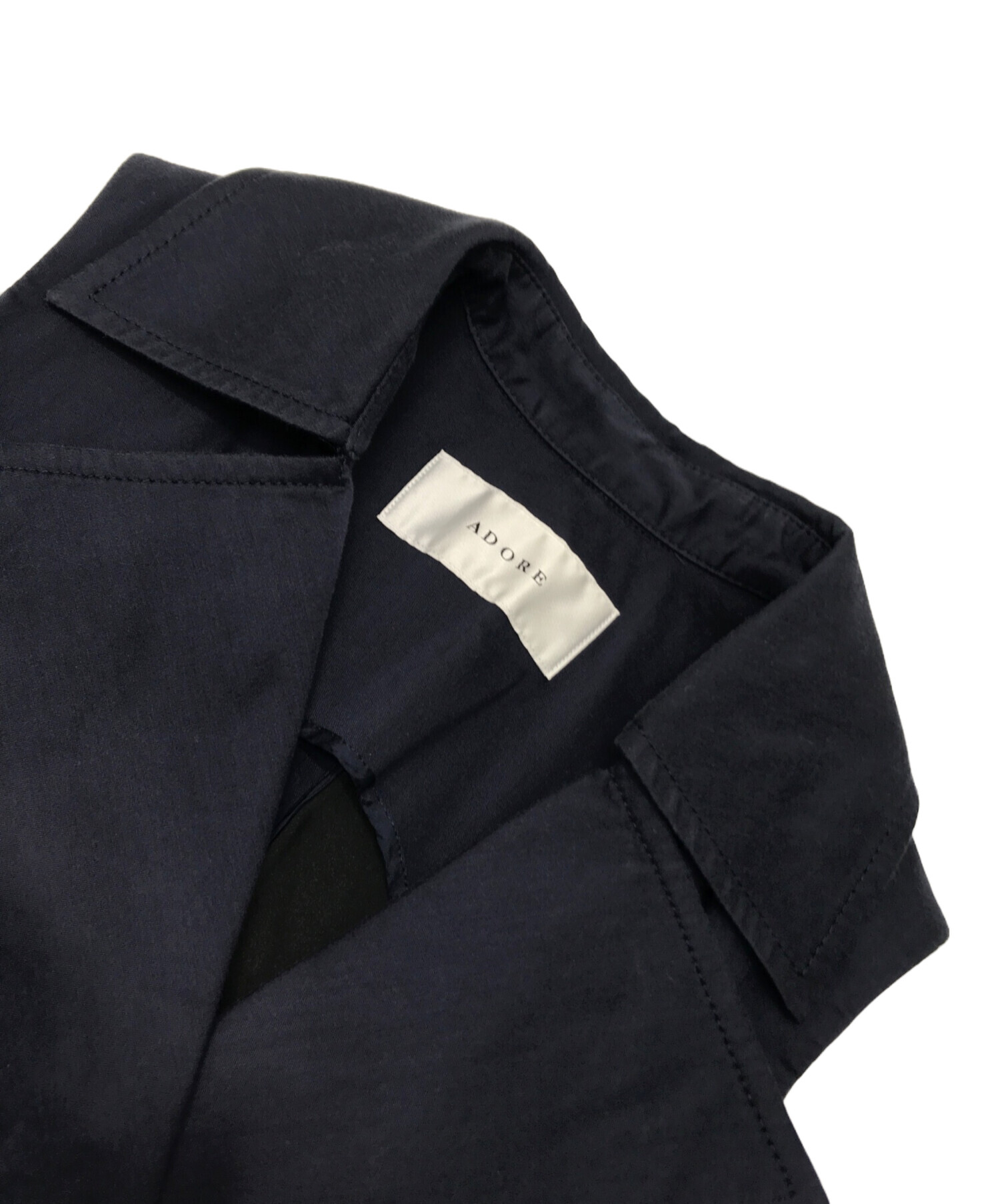 ADORE アドーア シャンブレーノーカラーコート 36 中古・古着通販】ADORE (アドーア) バイカラーシャンブレーコート