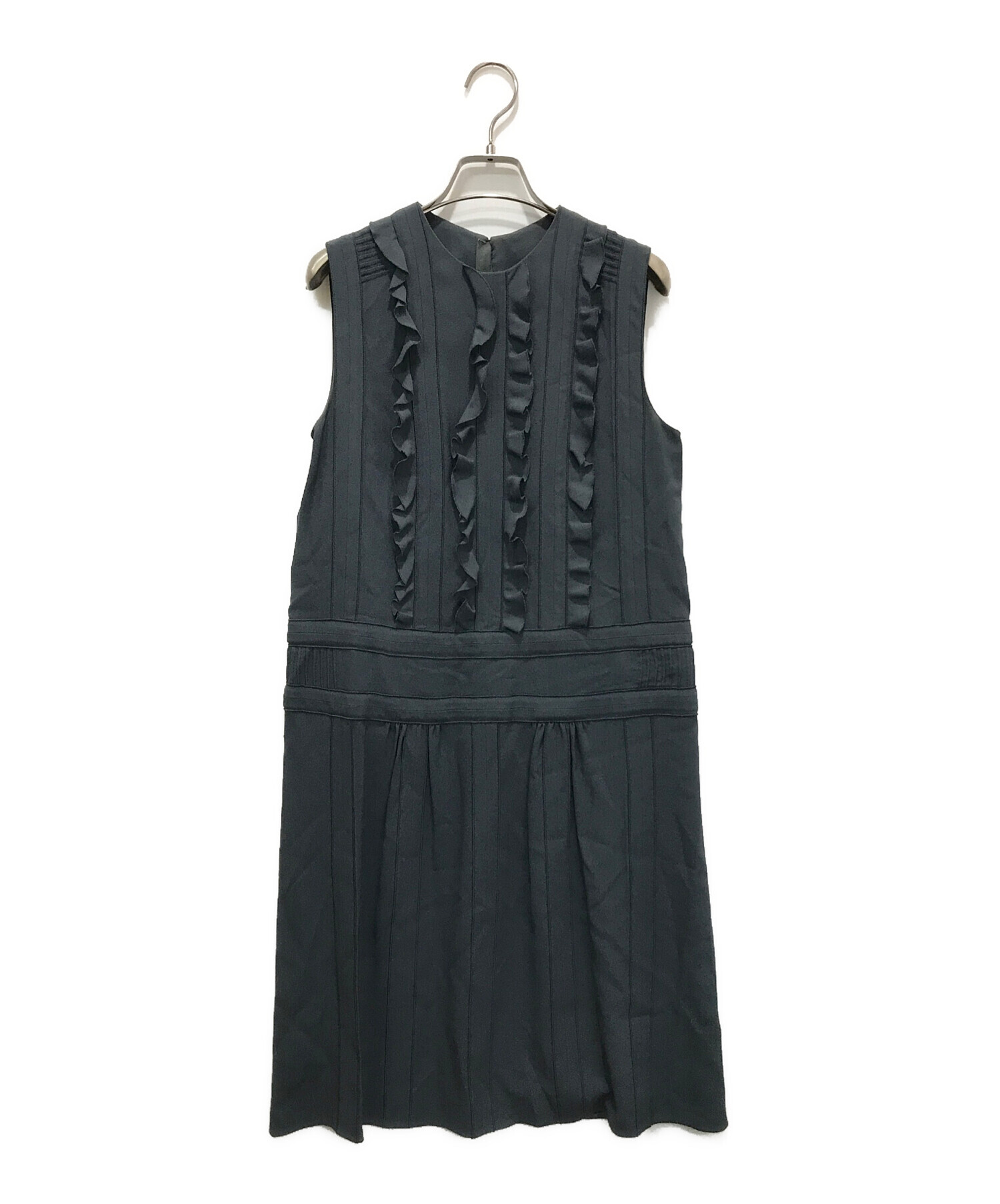 中古・古着通販】PRADA (プラダ) ラッフルディティールドレス グレー