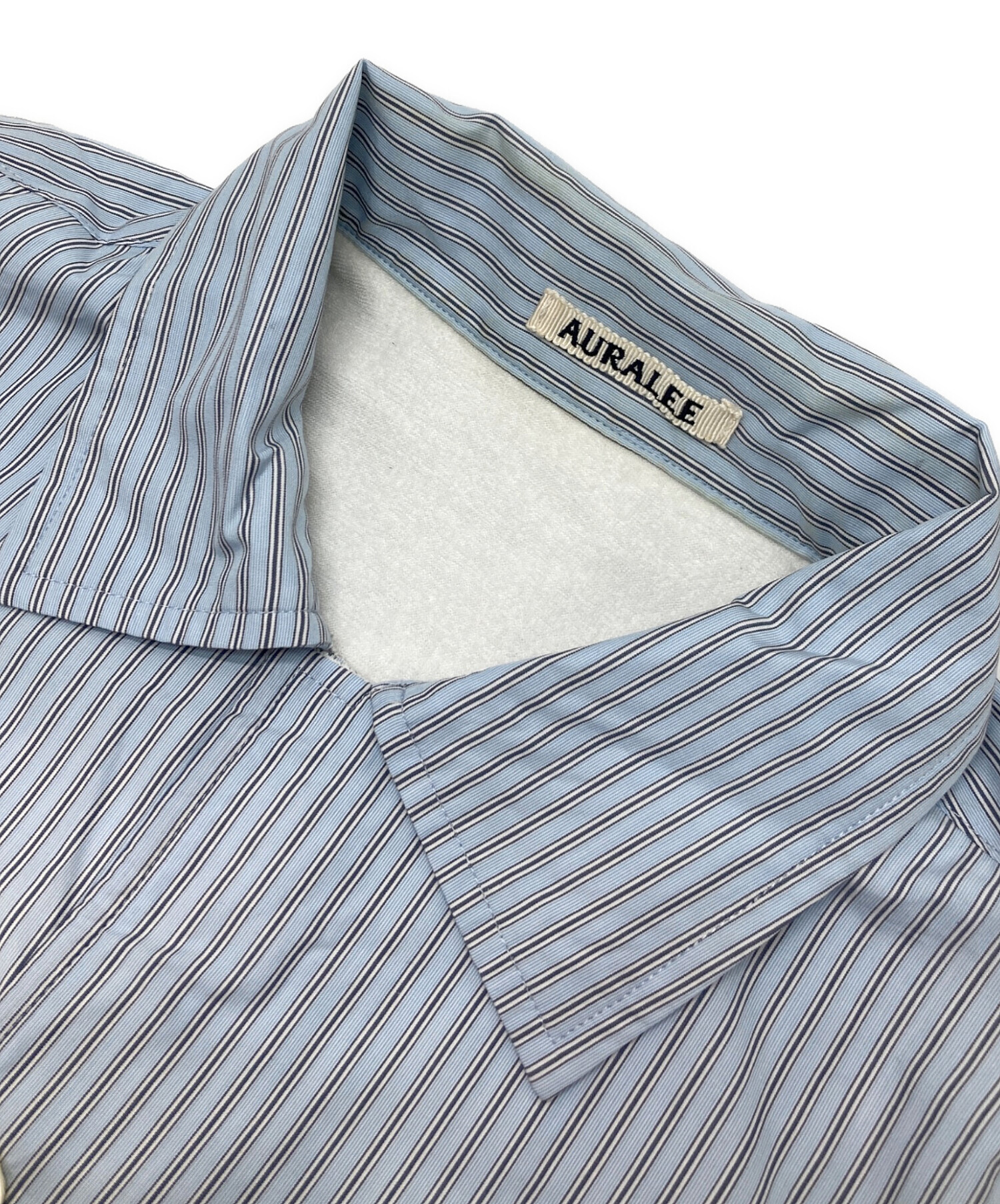 STRIPE TERRY FINX White Lined SHIRTS⁄3⁄コットン AURALEE TERRY 