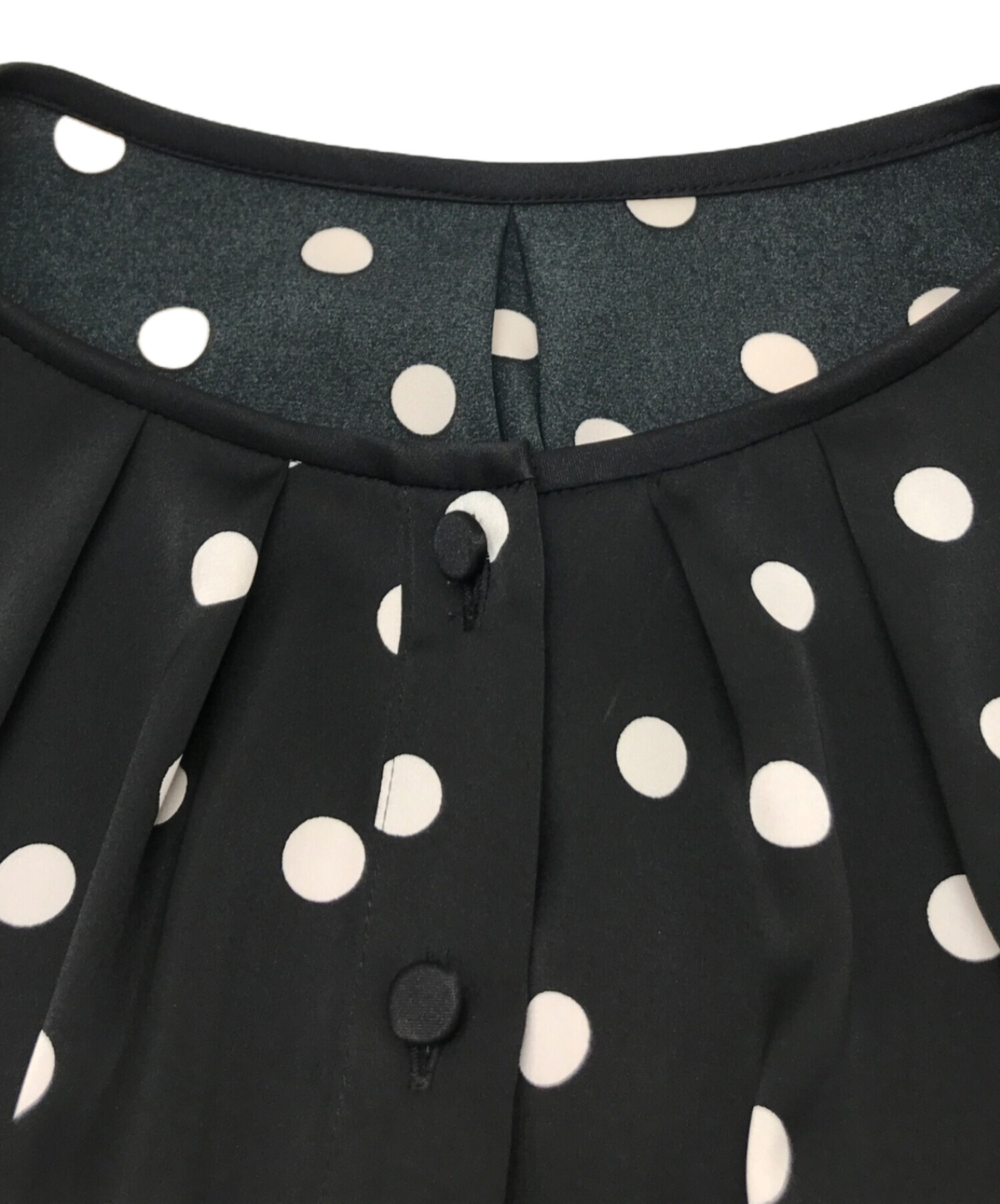 中古・古着通販】ANAYI (アナイ) サテンドットプリーツ切替ワンピース