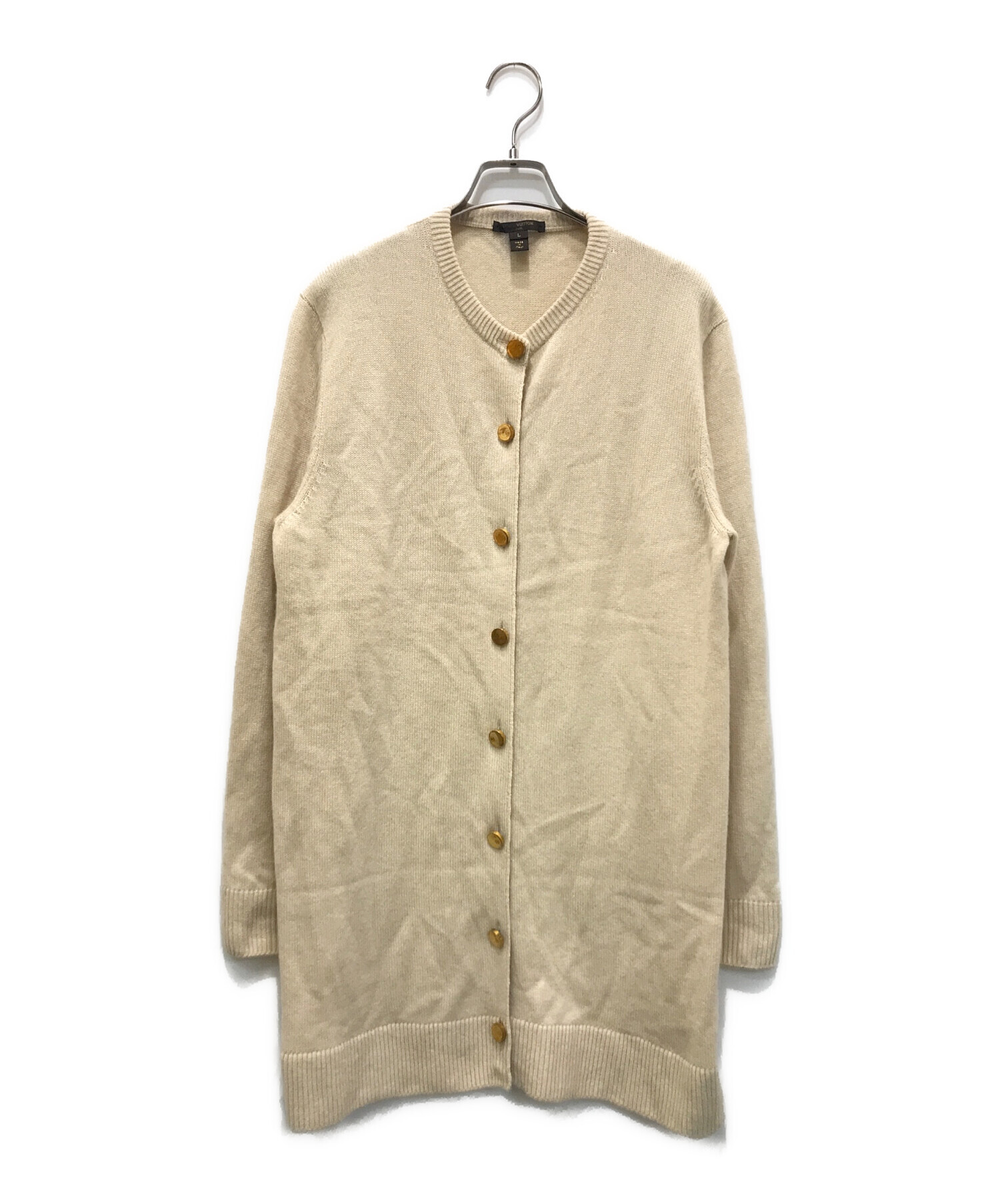 【専用】ルイヴィトン カーディガン ベージュ系 L 中古・古着通販】LOUIS VUITTON (ルイ ヴィトン) 金ボタンカシミヤ