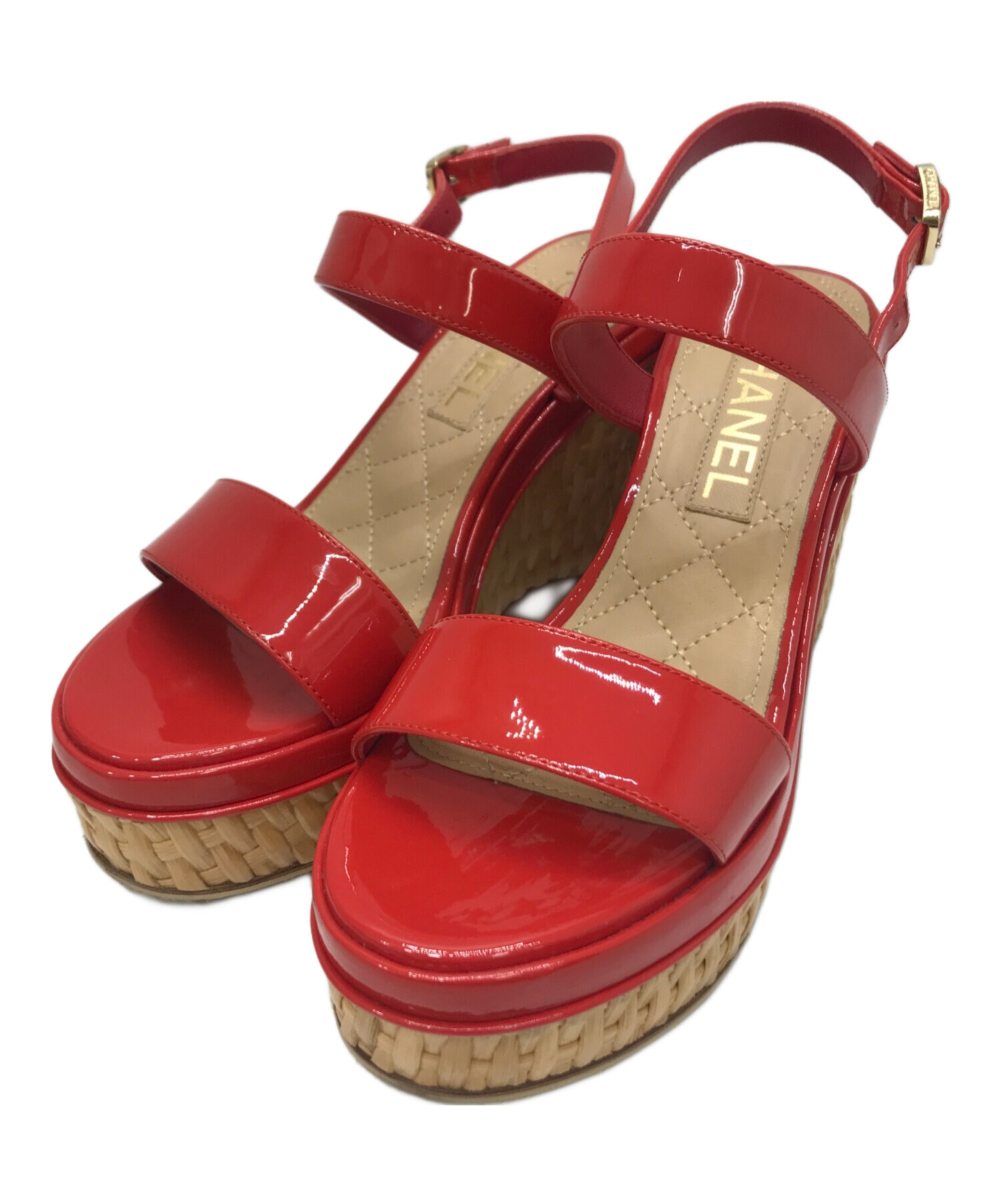 中古・古着通販】CHANEL (シャネル) ココマークウェッジソールサンダル 