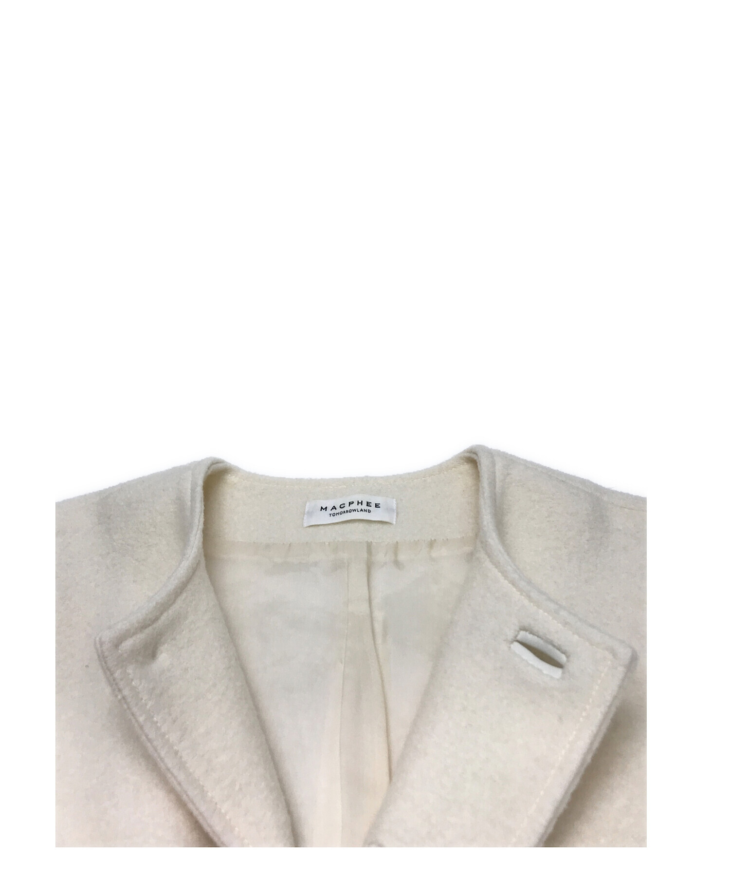 美品✨MACPHEE フェイクレザーコンビ クルーネックジレ 36 白 新品