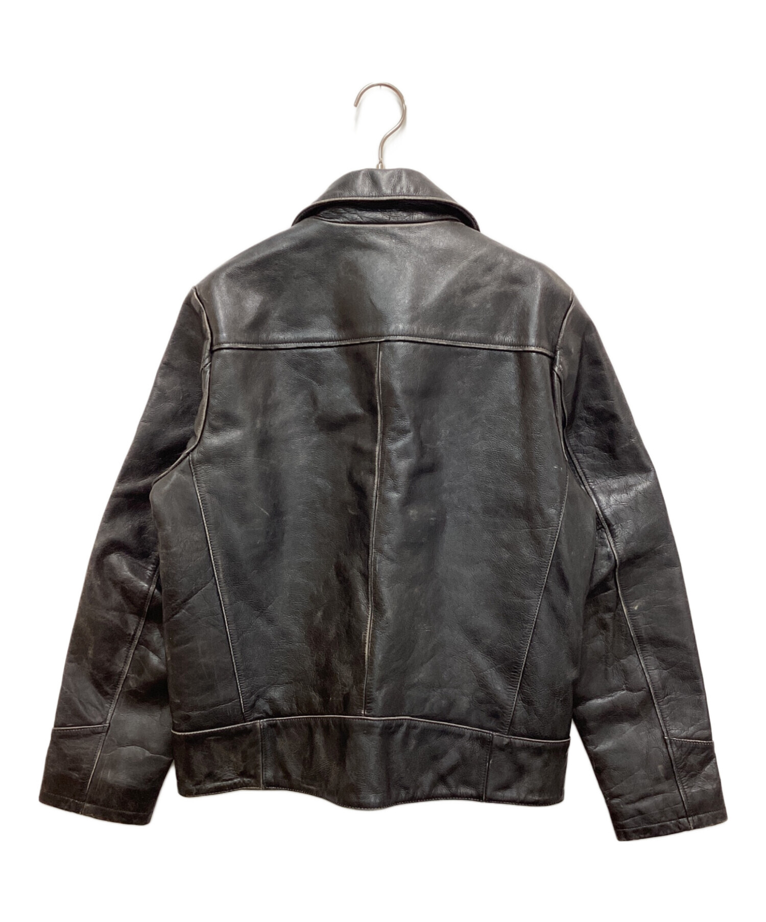 【牛革】GAP レザージャケット 黒 XS着用感S位 ブラック 本革 中古・古着通販】GAP (ギャップ) レザージャケット ブラック