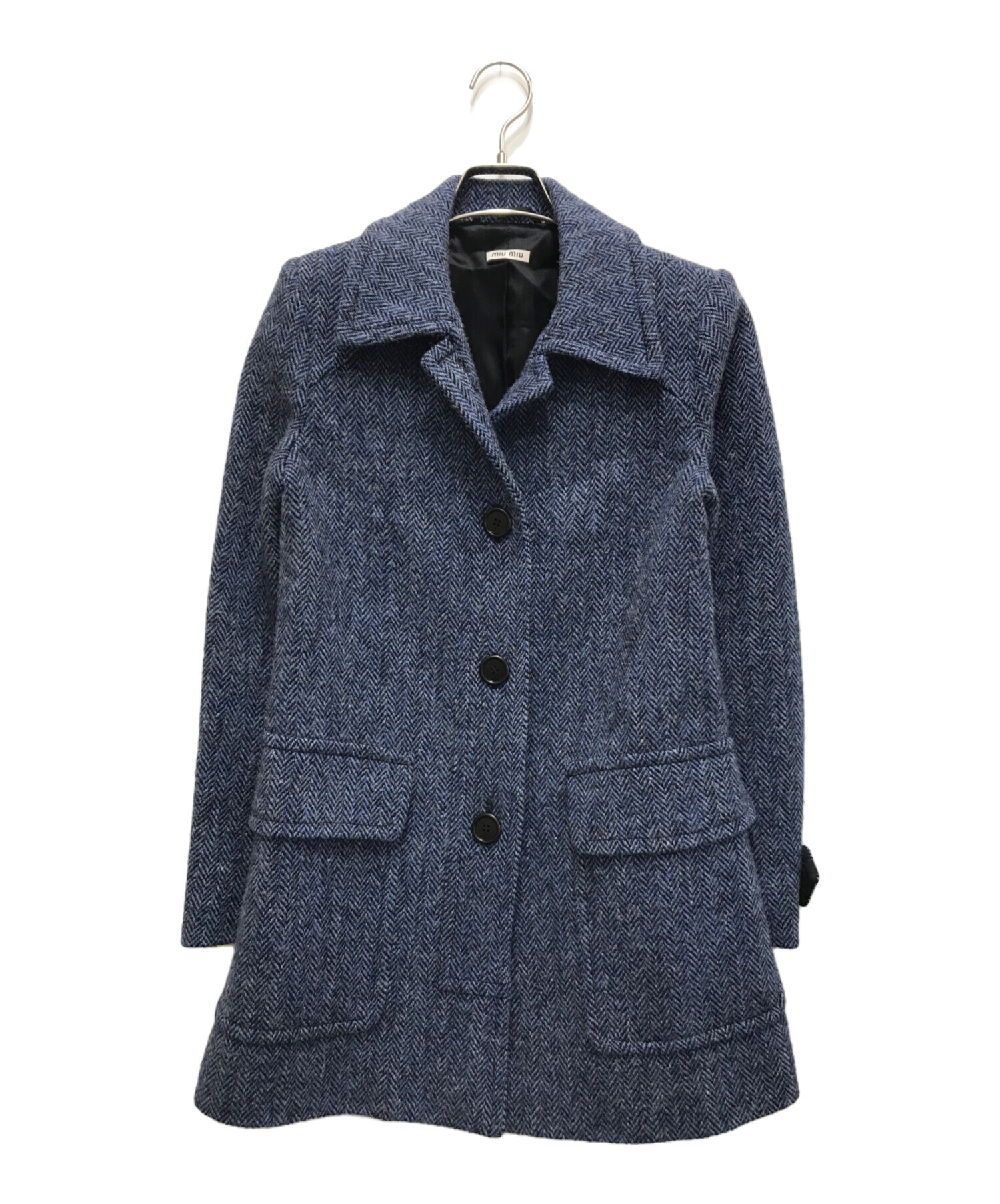 【美品】MIU MIU ミュウミュウ ヘリンボーン コート 40 上品 中古・古着通販】MIU MIU (ミュウミュウ) ヘリンボーンウ-ルコート