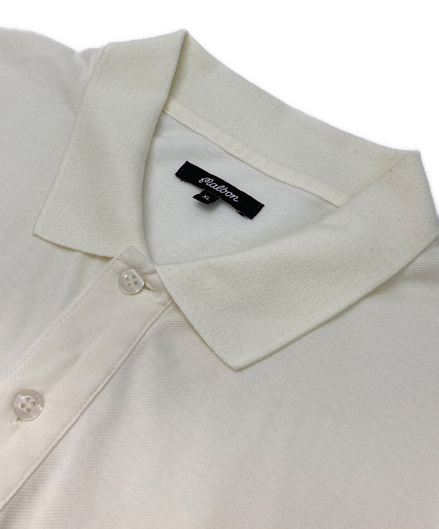 中古・古着通販】MALBON GOLF (マルボンゴルフ) ポロシャツ ホワイト
