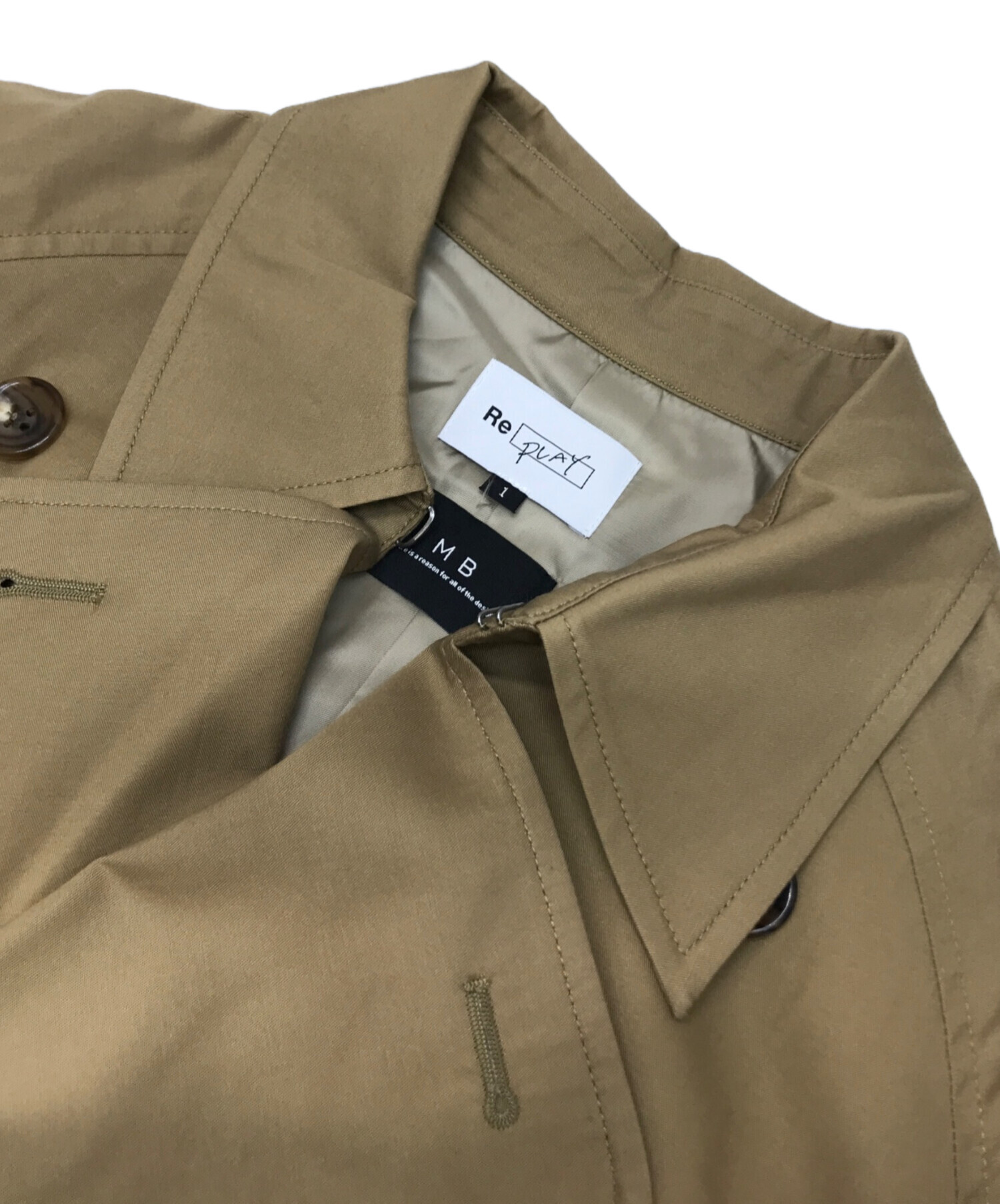 【サンプル品】MB×replay トレンチコート　ベージュTRENCH COAT 中古・古着通販】mb (エムビー) REPLAY (リプレイ) トレンチコート