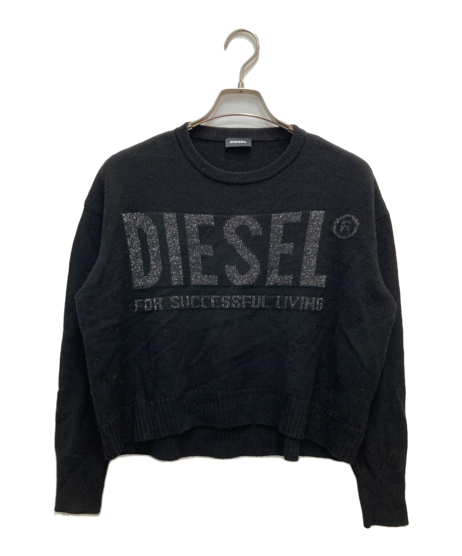 中古・古着通販】DIESEL (ディーゼル) クロップドニット ブラック 