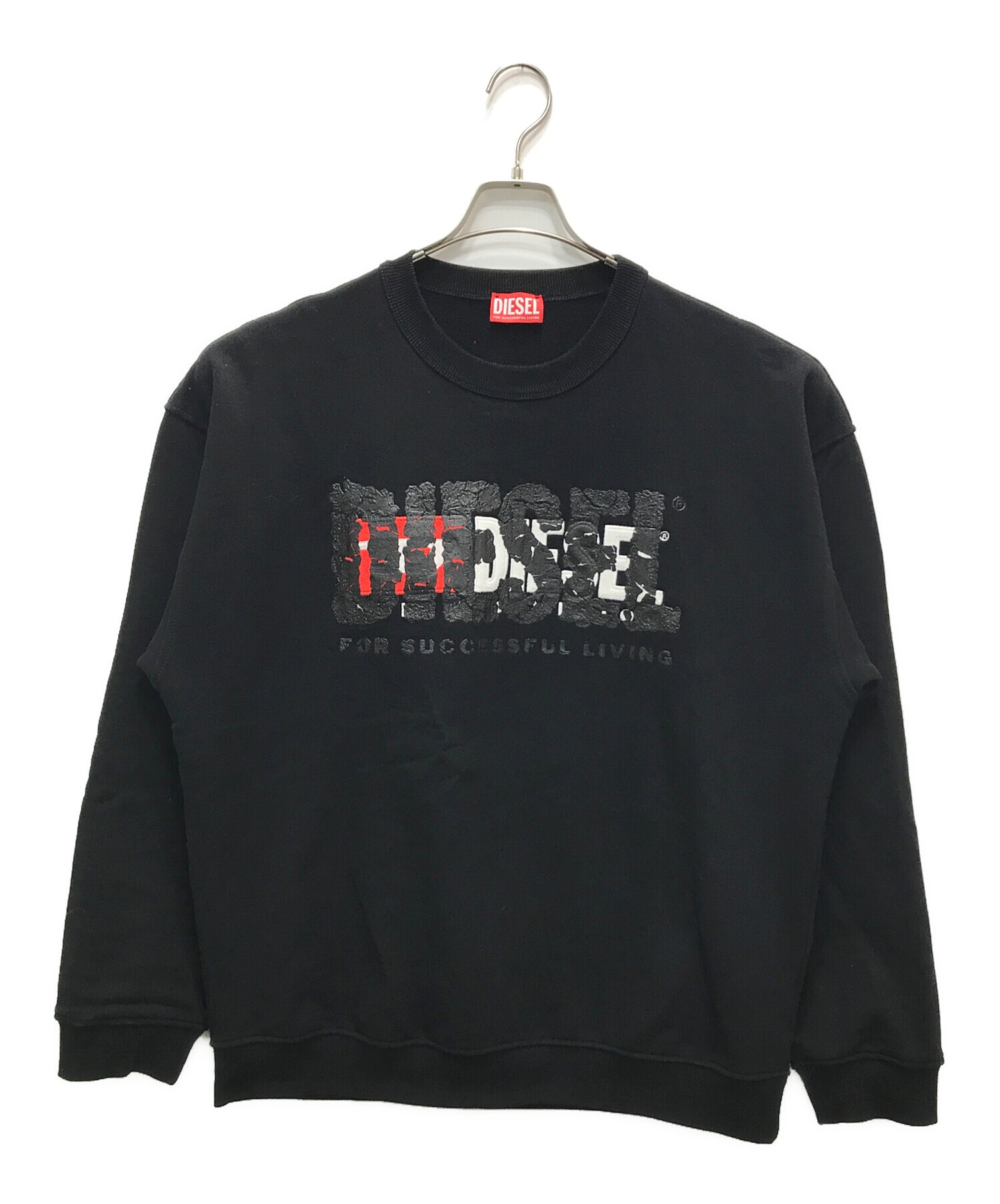DIESEL ブラック トップス　Mサイズ 人気ファッションまとめランキング DIESEL ブラックスウェット Mサイズ