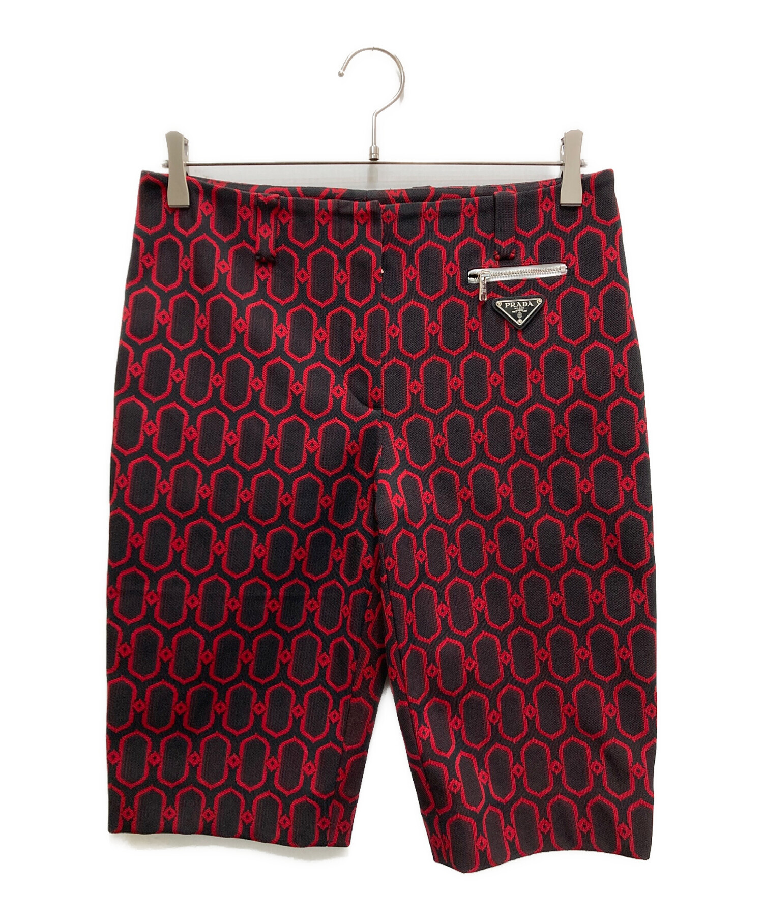 中古・古着通販】PRADA (プラダ) ハーフパンツ レッド×ブラック サイズ 