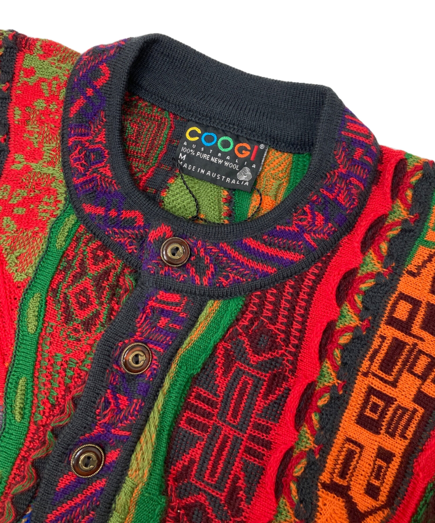 中古・古着通販】Coogi (クージー) ヘンリーネックニット マルチカラー