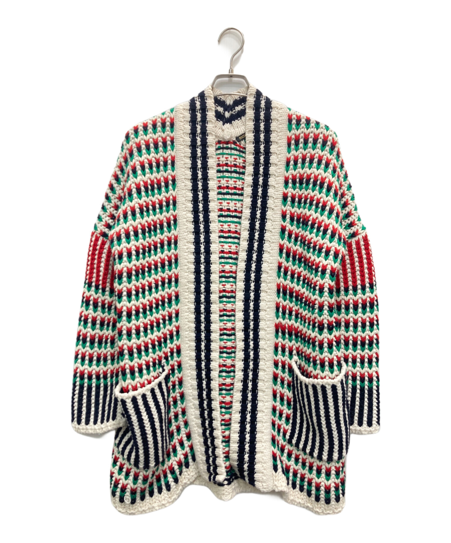 中古・古着通販】maje (マージュ) ニットカーディガン マルチカラー