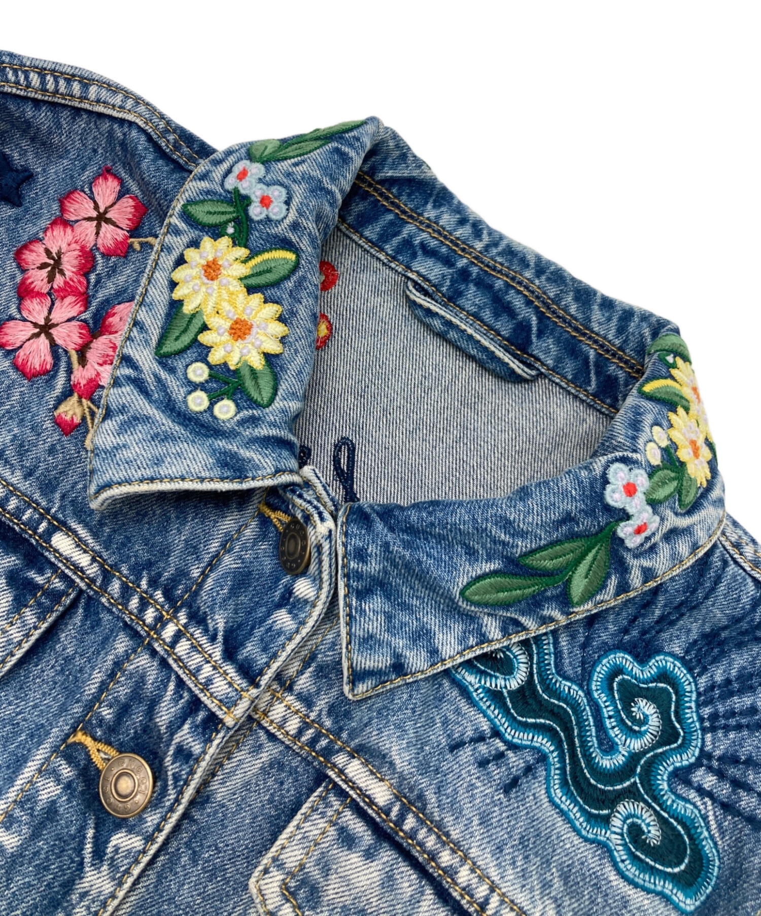 GUCCI デニムジャケット サイズ40 GUCCI（グッチ）デニムジャケット 青 サイズ:44(S位) メンズ