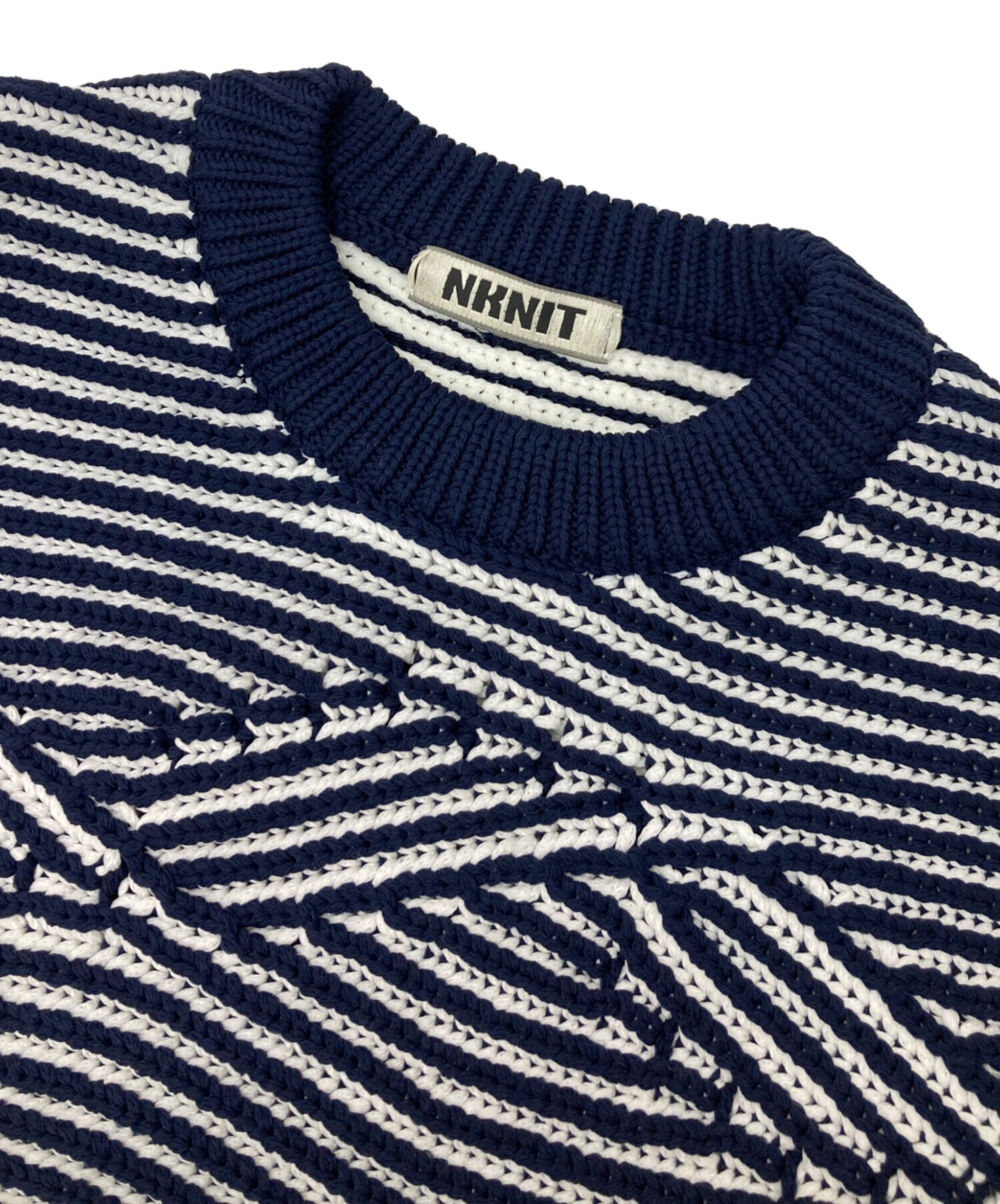 中古・古着通販】NKNIT (ンニット) ケーブルニット ネイビー サイズ