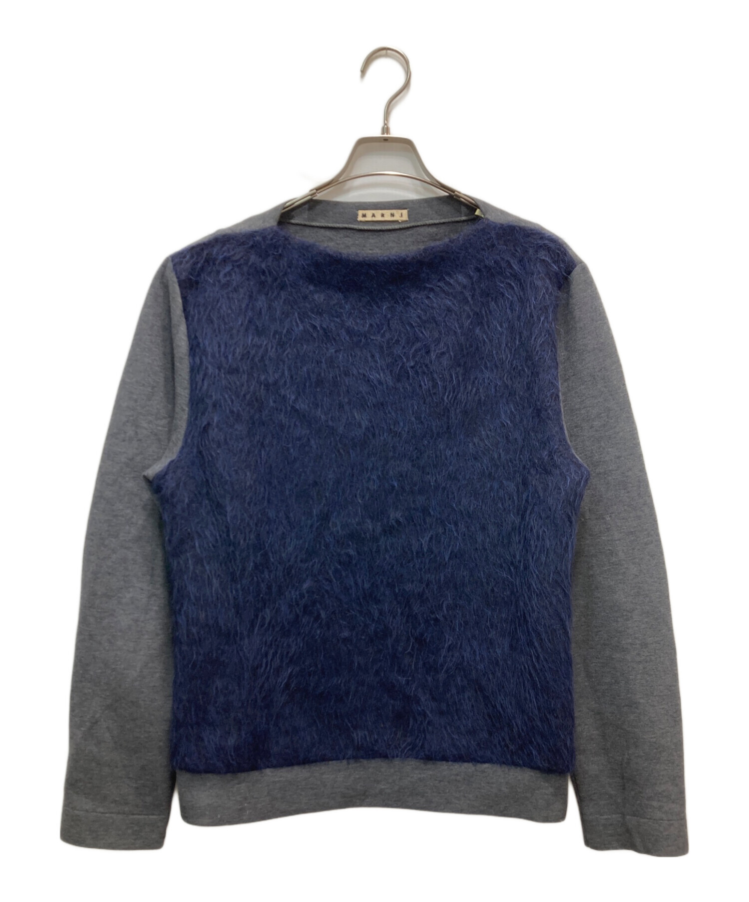 中古・古着通販】MARNI (マルニ) ファーパネルニット ネイビー サイズ 
