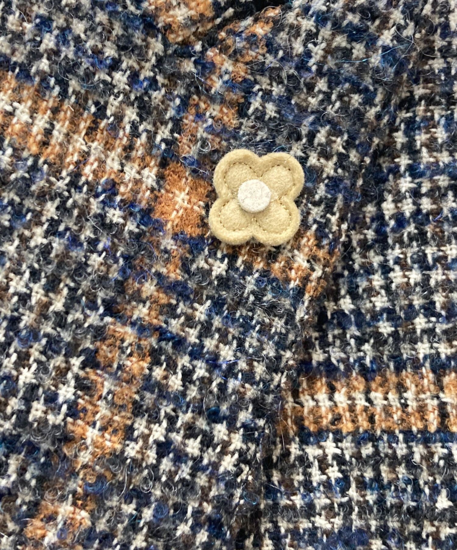 ⁄ LARDINI ラルディーニ ブラウン モヘヤ混ツイードダブルジャケット 