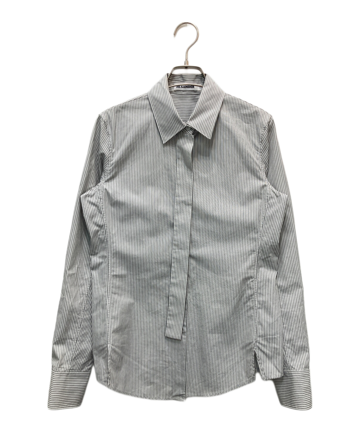 中古・古着通販】JIL SANDER (ジルサンダー) ストライプボウタイシャツ 