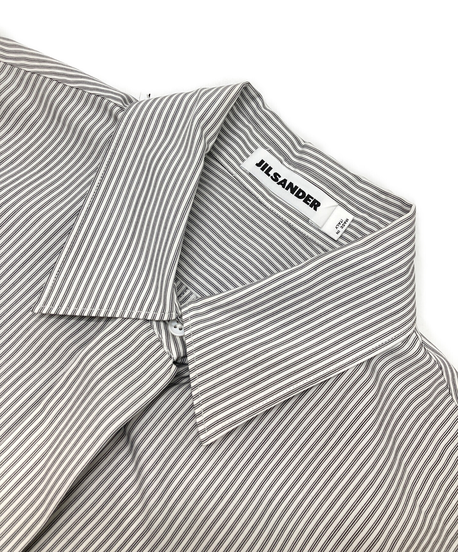 中古・古着通販】JIL SANDER (ジルサンダー) ストライプボウタイシャツ 