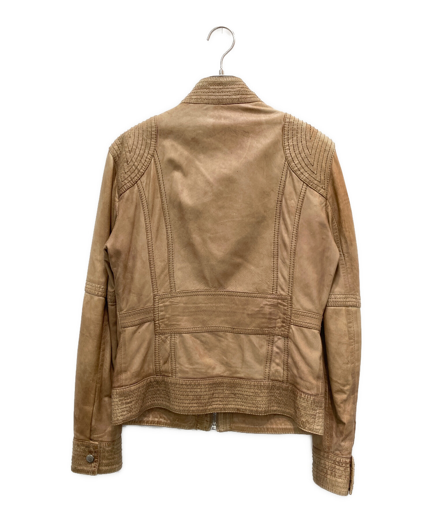 中古・古着通販】D&G (ディーアンドジー) レザージャケット ブラウン 