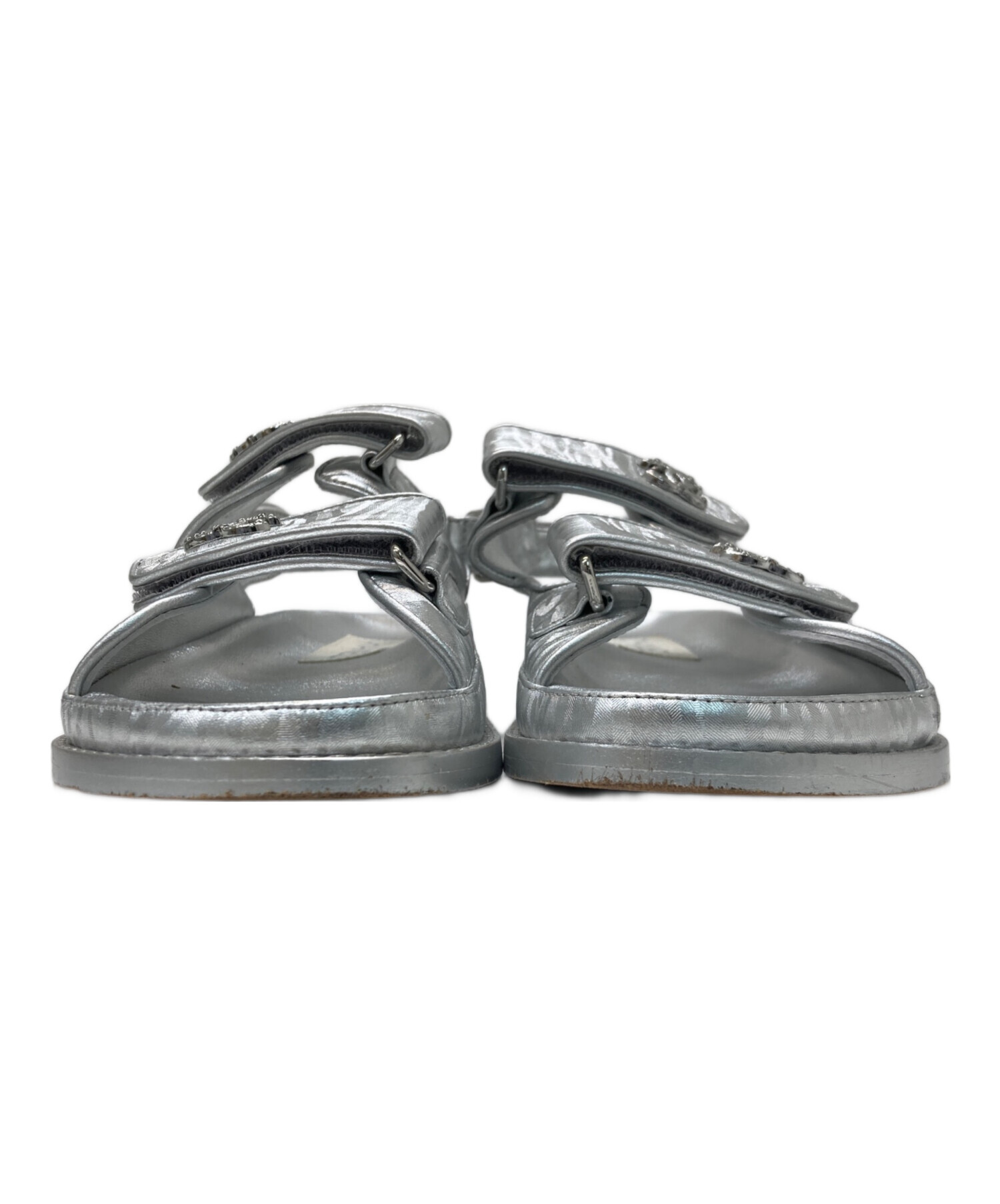 中古・古着通販】CHANEL (シャネル) フットベットサンダル シルバー