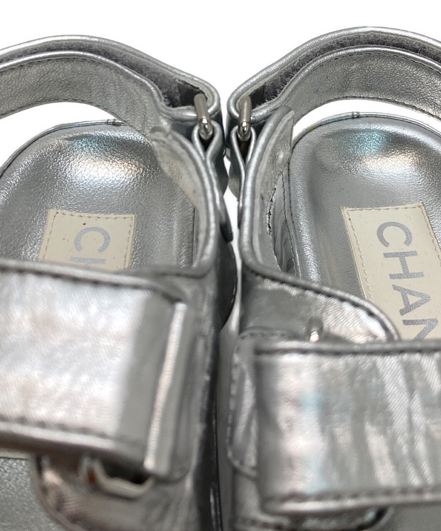 中古・古着通販】CHANEL (シャネル) フットベットサンダル シルバー
