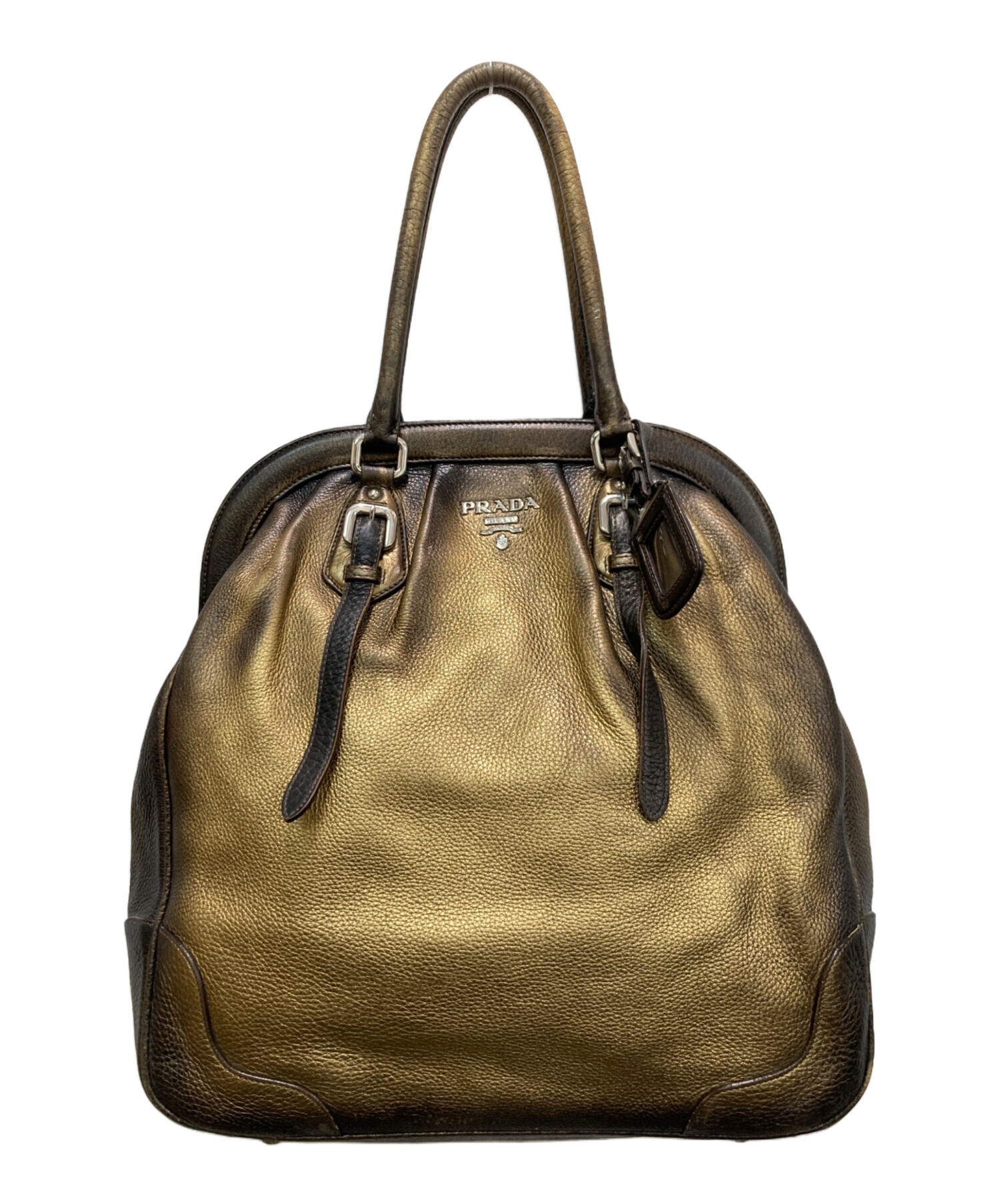 中古・古着通販】PRADA (プラダ) グラデーションハンドバッグ ゴールド 