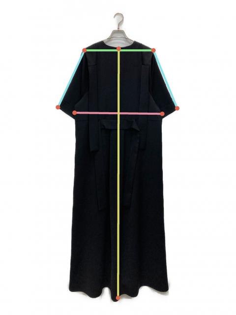 中古・古着通販】ENFOLD (エンフォルド) STRING DRAPE-DRESS ブラック