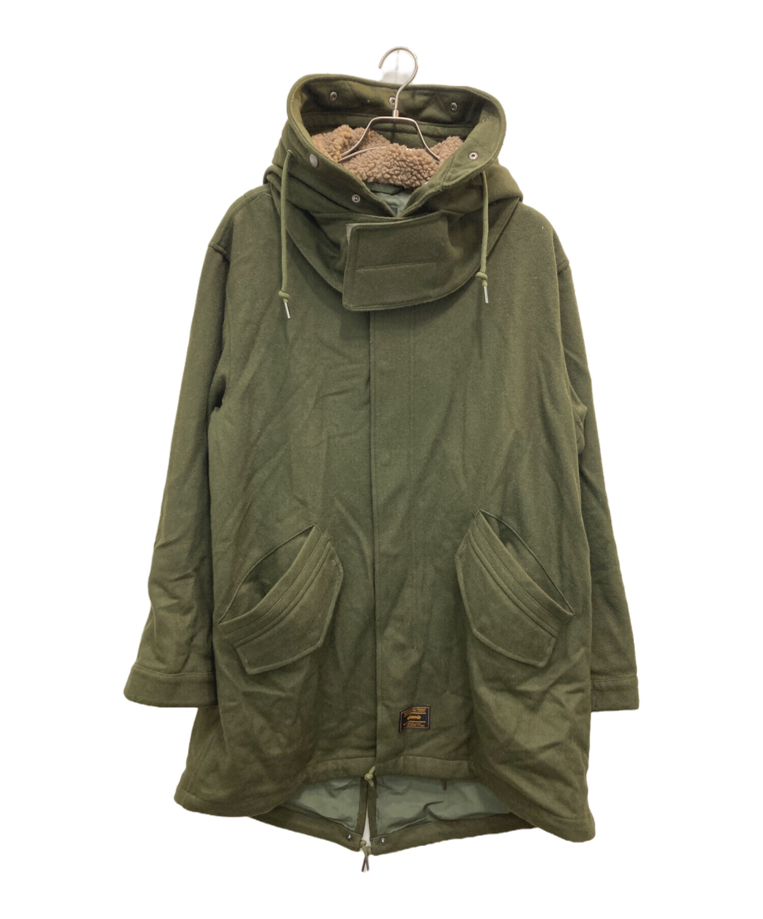 中古・古着通販】glamb (グラム) ハイネックモッズコート グリーン