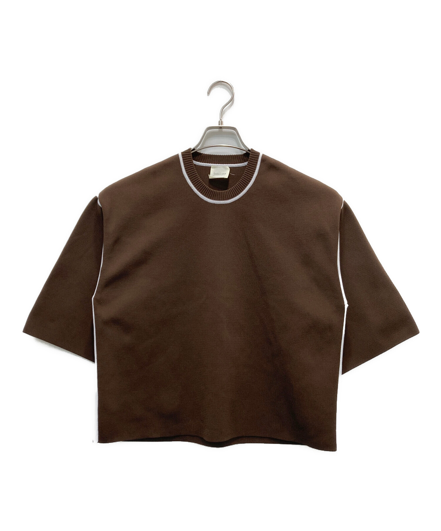 【新品】jonnlynx knit shirts ブラウン 中古・古着通販】jonnlynx (ジョンリンクス) knit tracksuit tee