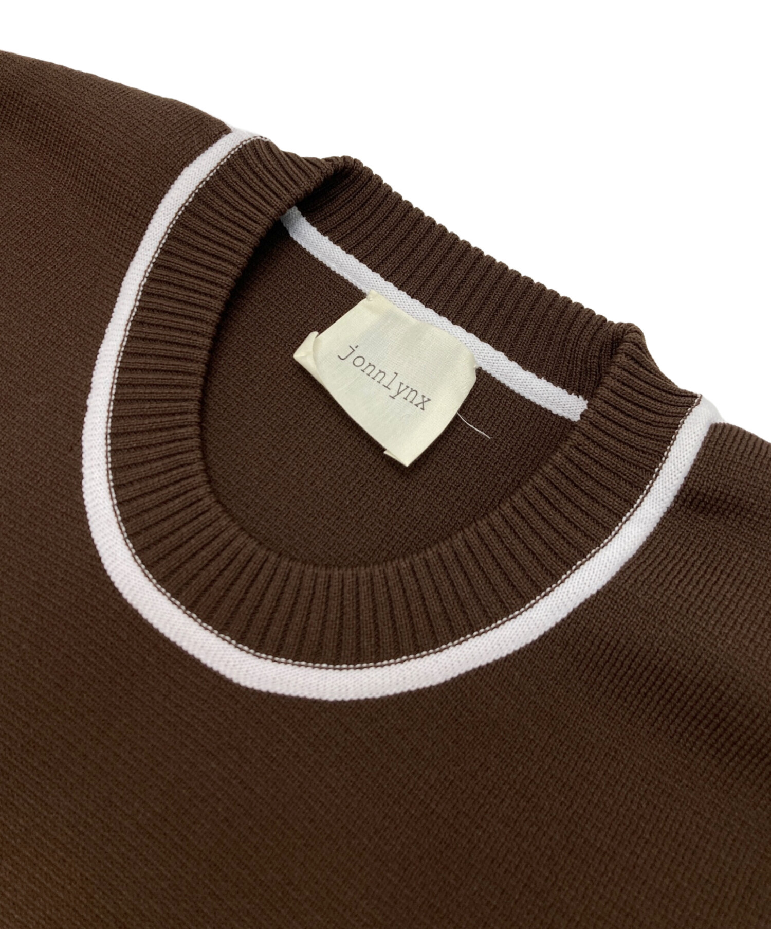 【新品】jonnlynx knit shirts ブラウン 中古・古着通販】jonnlynx (ジョンリンクス) knit tracksuit tee
