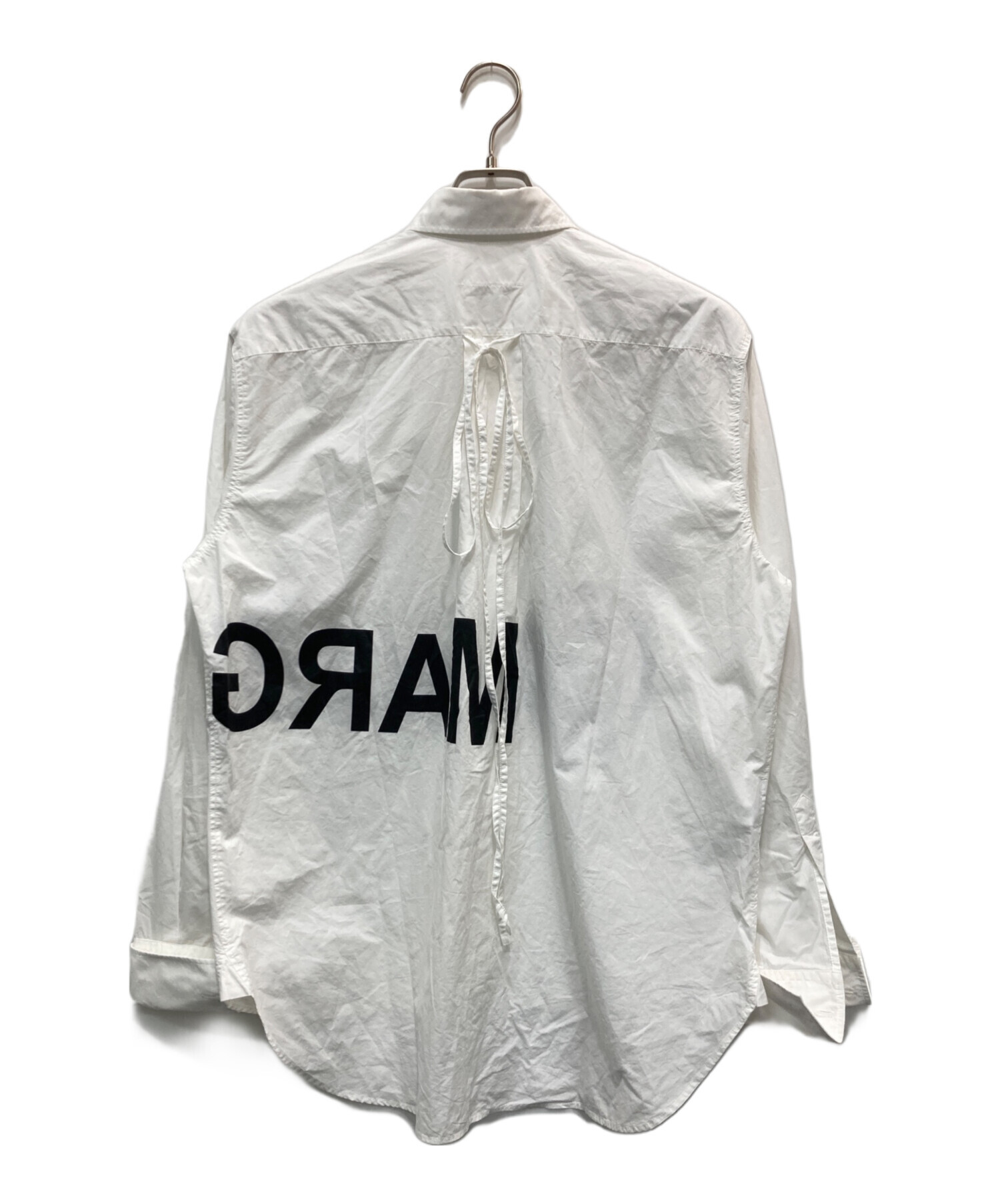レディース 【MM6 Maison Margiela】リバースロゴ オーバーシャツ ホワイト