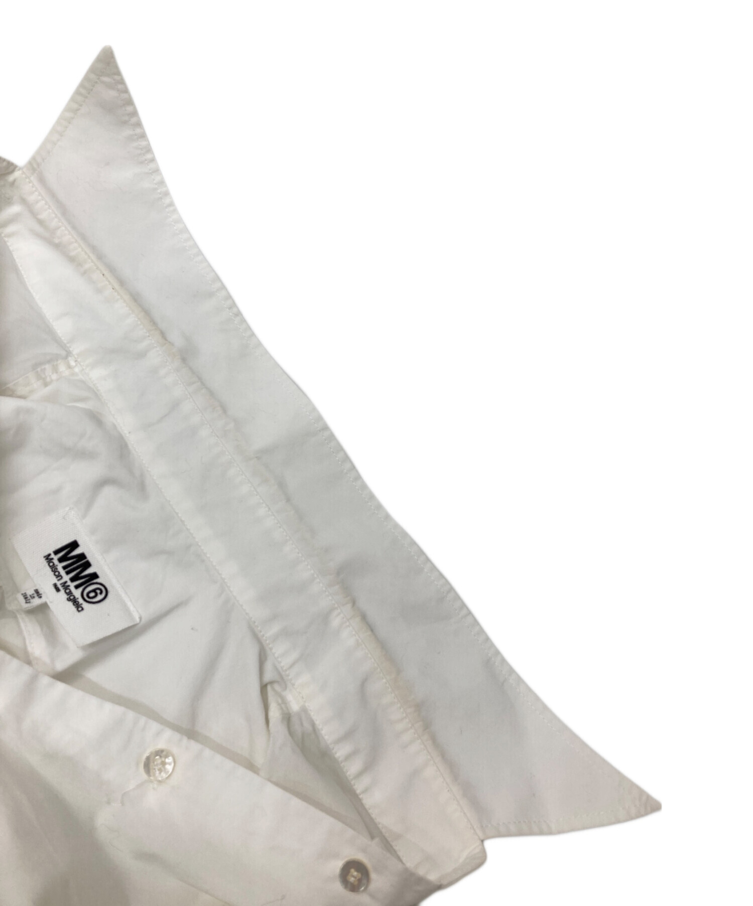 レディース 【MM6 Maison Margiela】リバースロゴ オーバーシャツ ホワイト