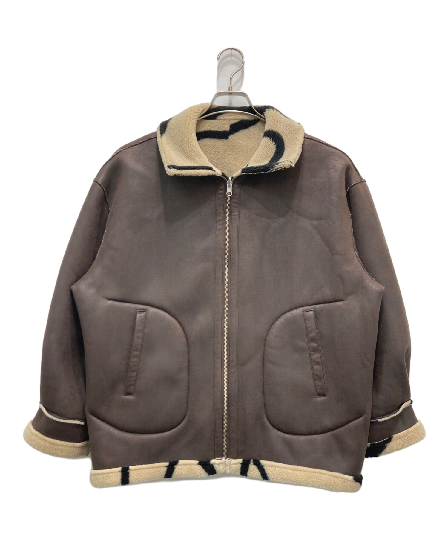 中古・古着通販】Ameri (アメリ) リバーシブルボアジャケット ブラウン