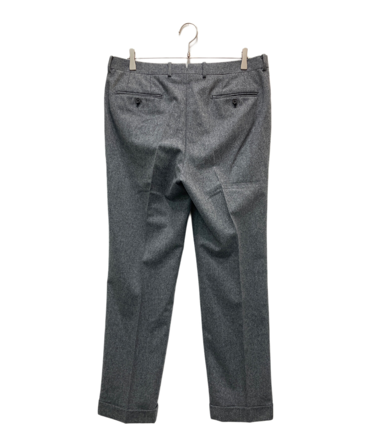 ✨ BEAMS F ビームスエフ ウール100 スーツスラックス　メンズ　グレー 中古・古着通販】BEAMS F (ビームスエフ) フランネル 1プリーツ