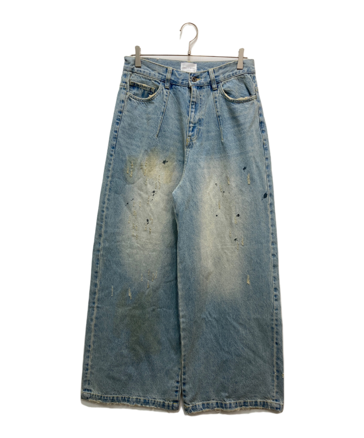 camphor wood ワイドバギーオーバーダイデニム ワイドデニム ブルー camphor wood ワイドバギーオーバーダイデニム ワイドデニム ブルー