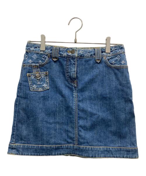 ルイヴィトン　スカート　デニム 中古・古着通販】LOUIS VUITTON (ルイ ヴィトン) モノグラムデニム