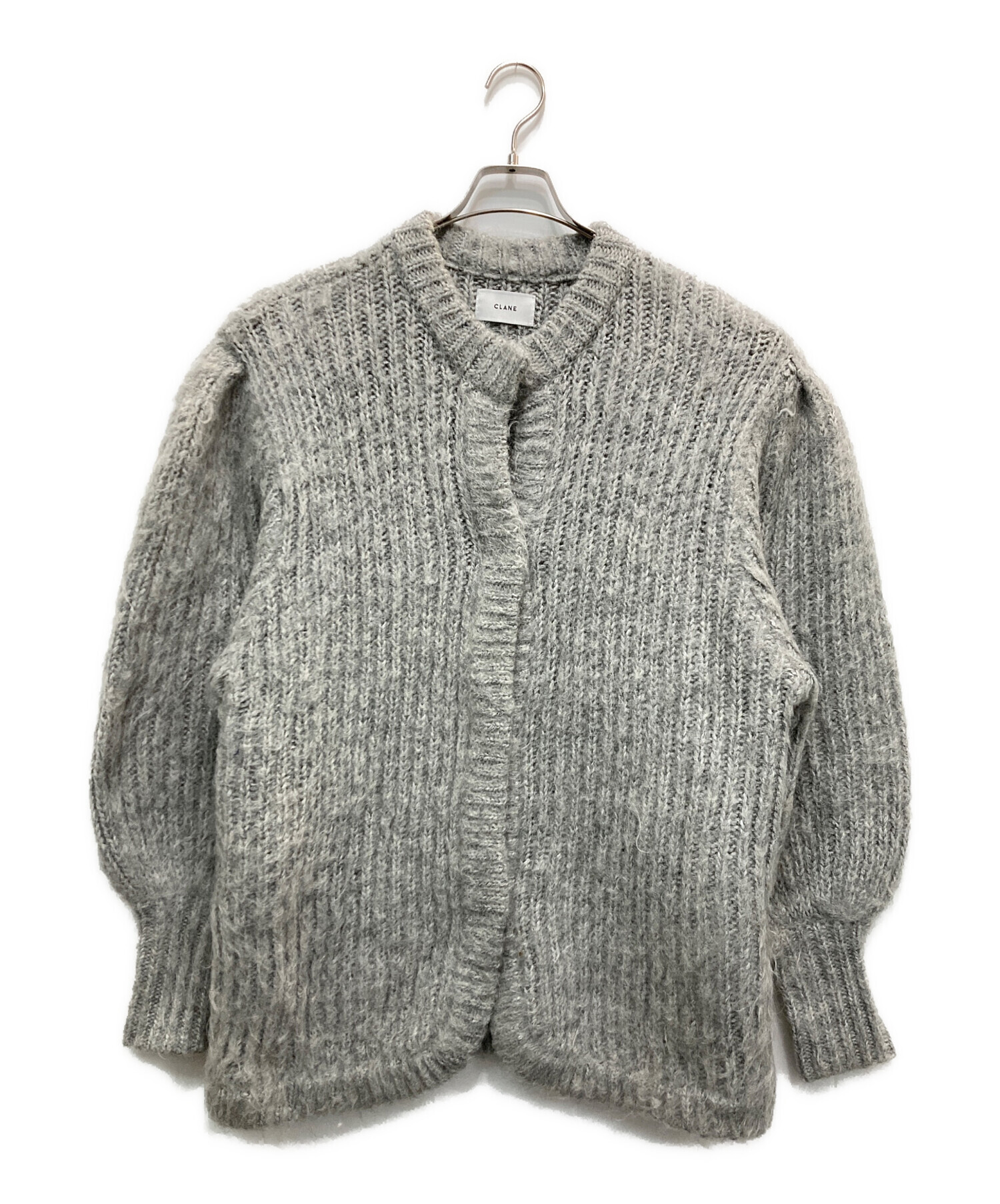 極美品＊クラネ　モヘアシャギーカーディガン　グレー　1 中古・古着通販】CLANE (クラネ) カラーモヘアシャギーカーディガン