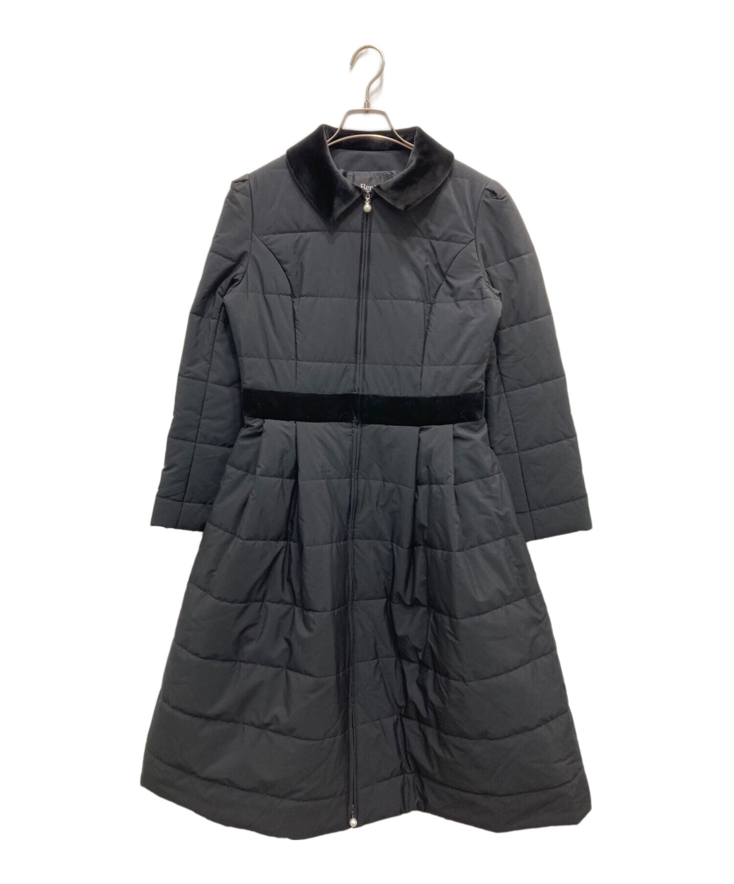 中古・古着通販】Rene (ルネ) ベロア切替パールジップ中綿コート 