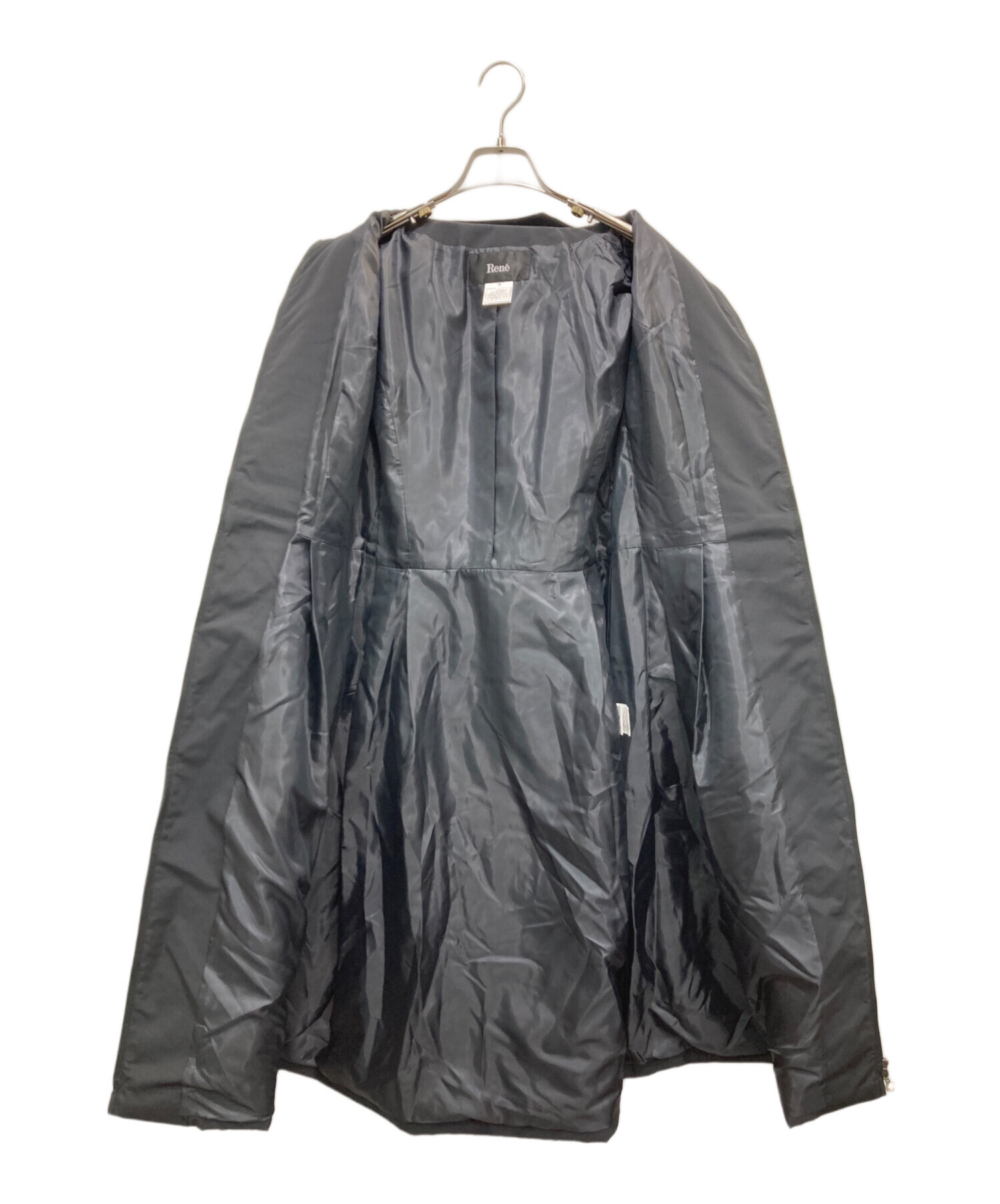 中古・古着通販】Rene (ルネ) ベロア切替パールジップ中綿コート 