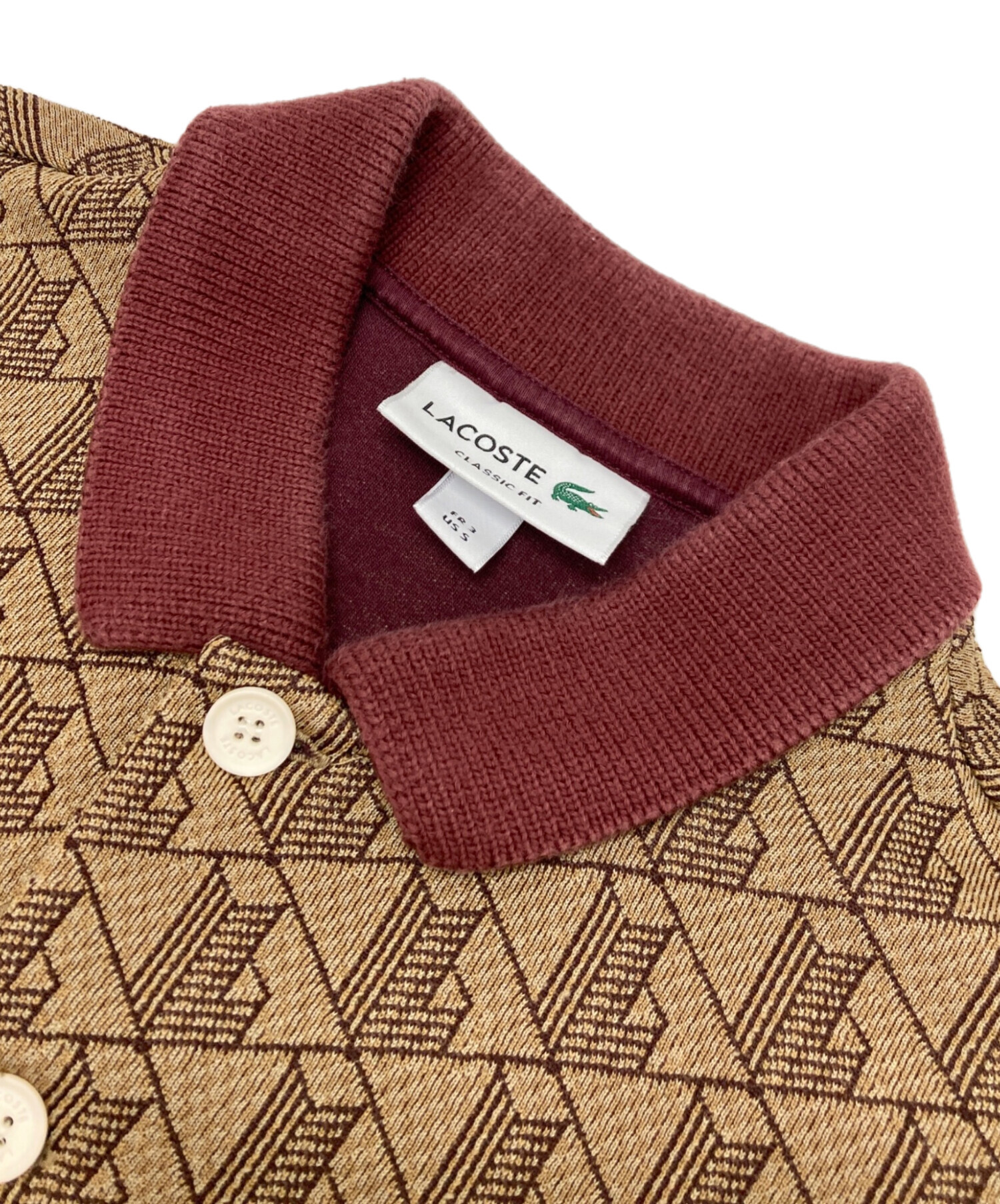中古・古着通販】LACOSTE (ラコステ) モノグラムジャカードポロシャツ