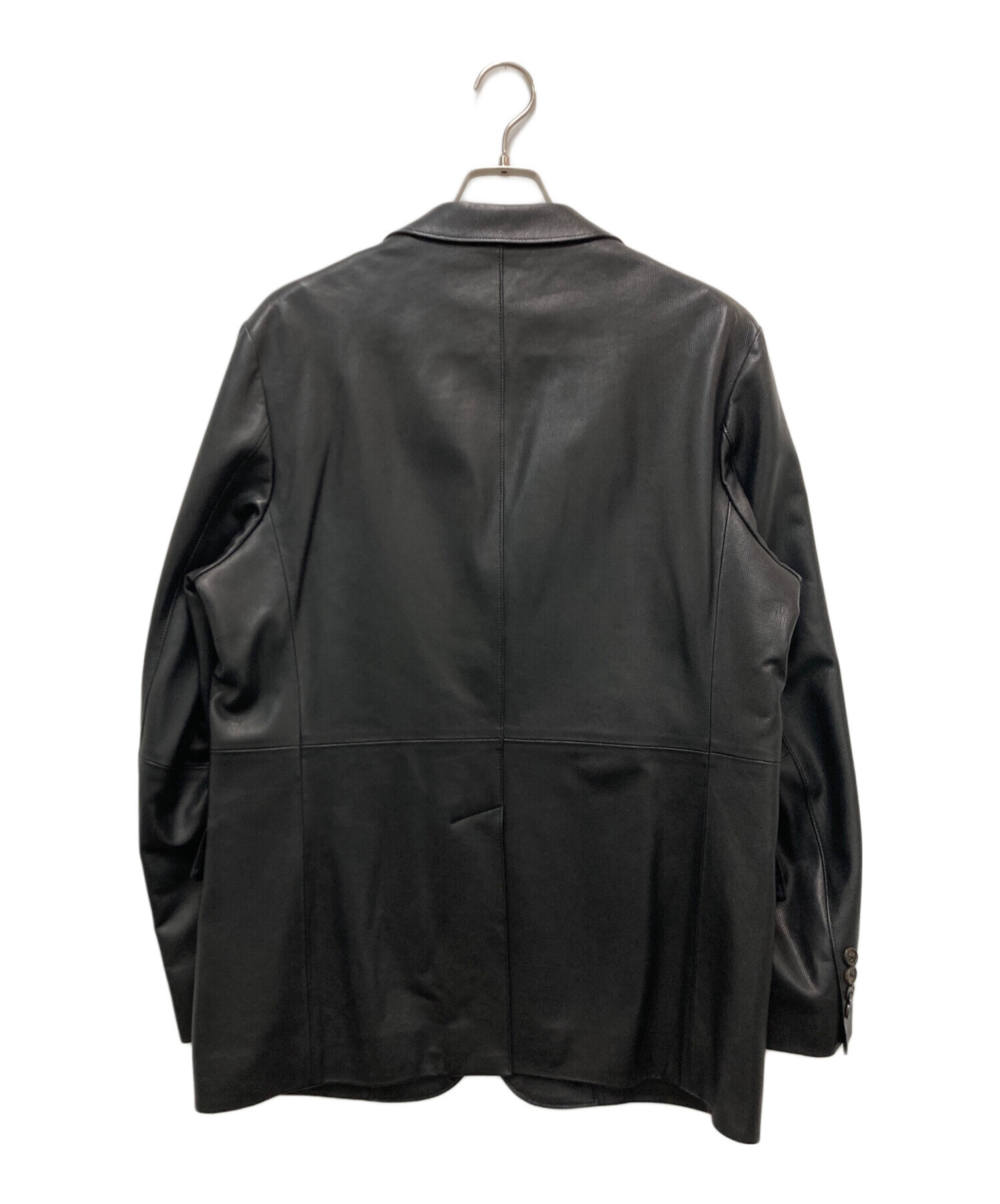 バーバリーロンドン ラムレザー テーラードジャケット 茶系 裏地ノバ