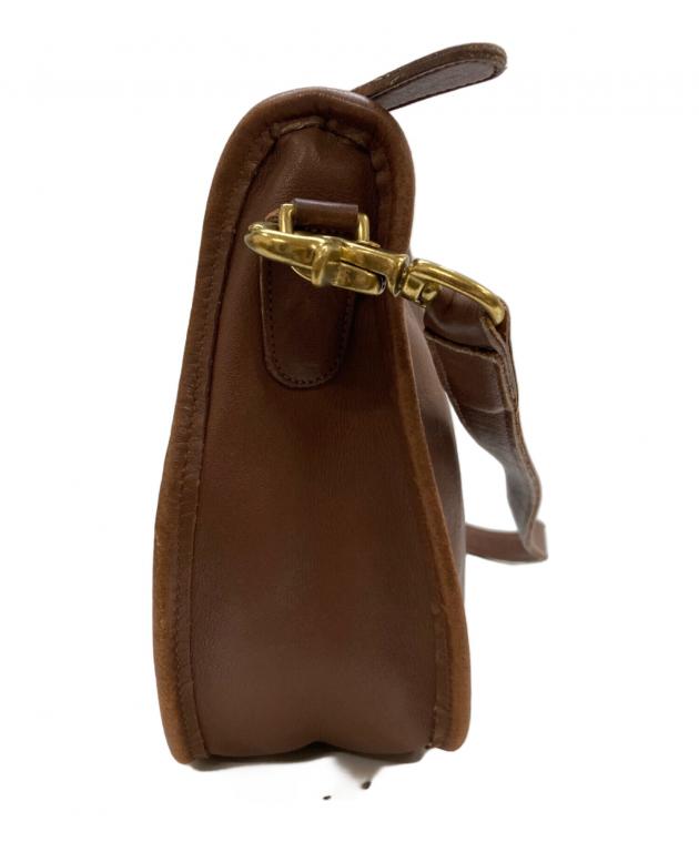 COACH ブラウンレザーショルダーバッグ 中古・古着通販】COACH (コーチ) レザーショルダーバッグ ブラウン