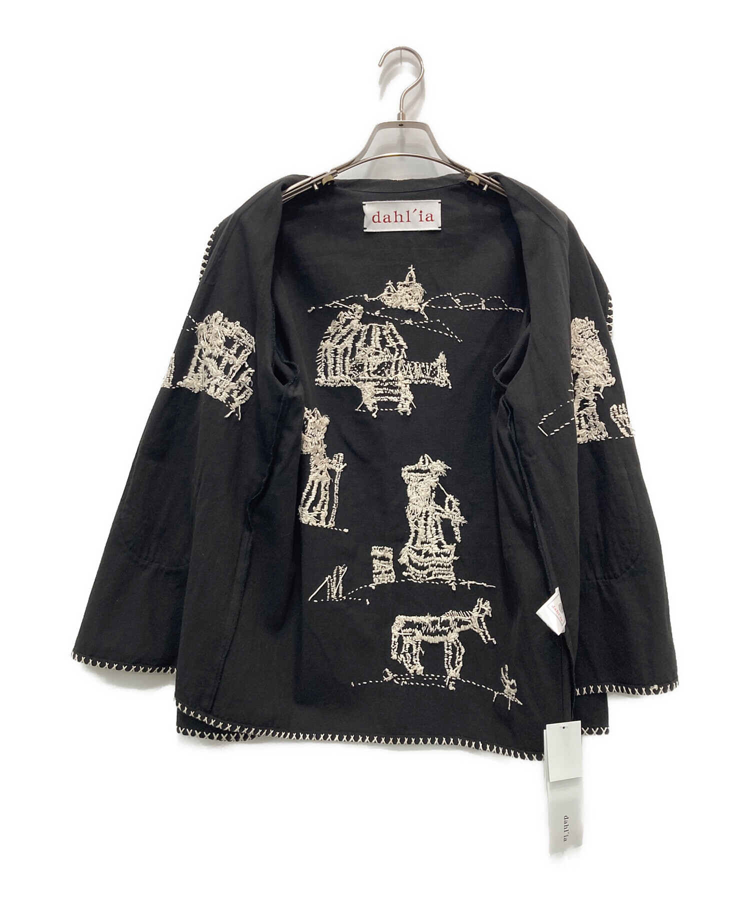 dahl'ia ダリア 日本製 バックサテン リメイクミリタリージャケット M OLIVE フーデッド ブルゾン アウター【中古】【dahl'ia】 Dahlia - dahl'ia ダリア 日本製 バックサテン リメイクミリタリー