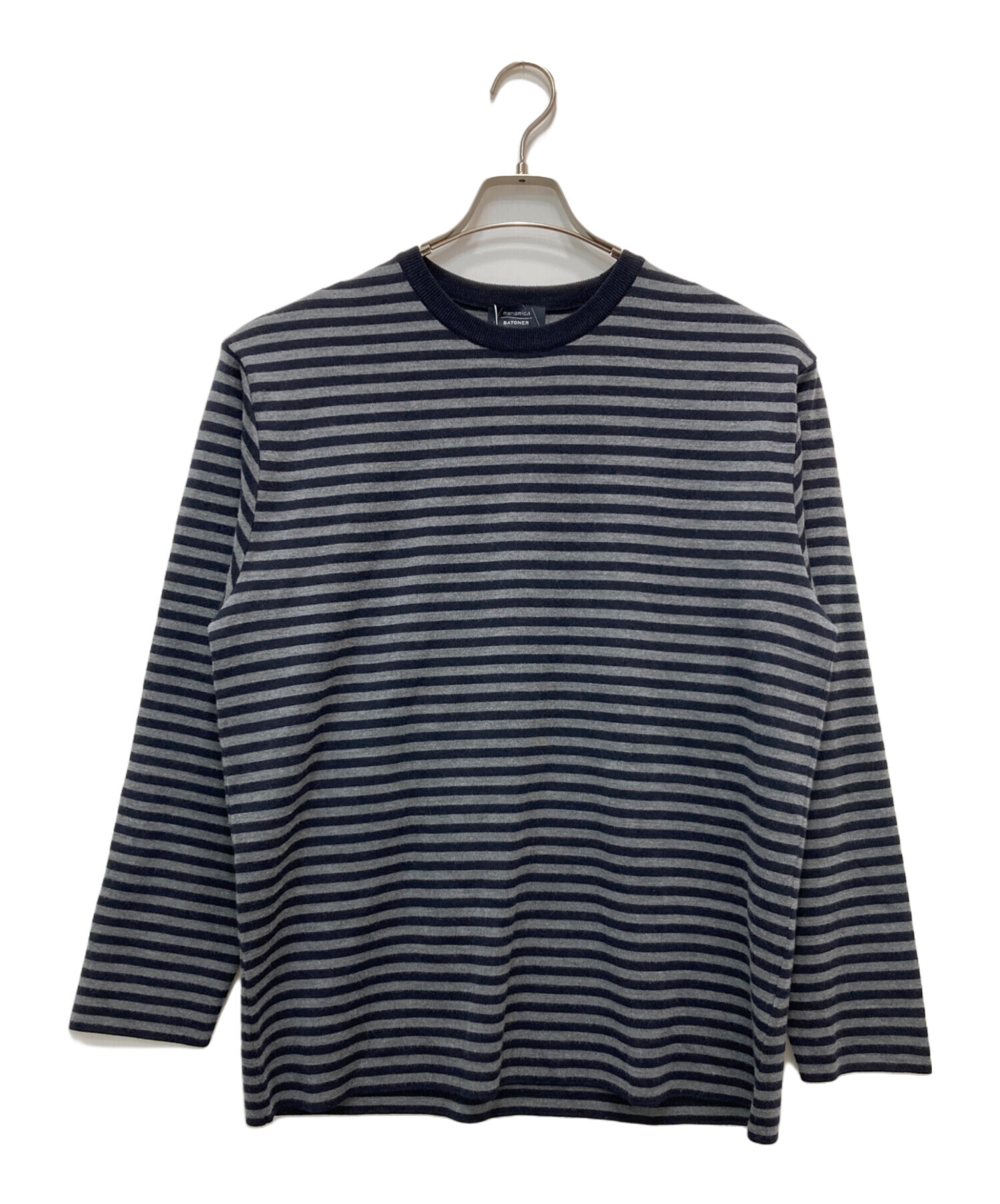 BATONER × nanamica / ニット・セーター(薄手)/S/ウール/GRY/ボーダー/BN-24FM-111 中古・古着通販】BATONER (バトナ―) nanamica (ナナミカ) ボーダー