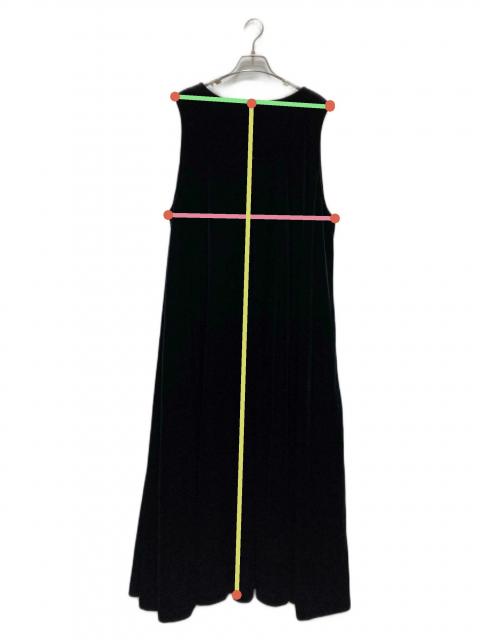 foufou ノースリーブベロアワンピース サイズ1 ブラック 中古・古着通販】foufou (フーフー) ノースリーブベロア