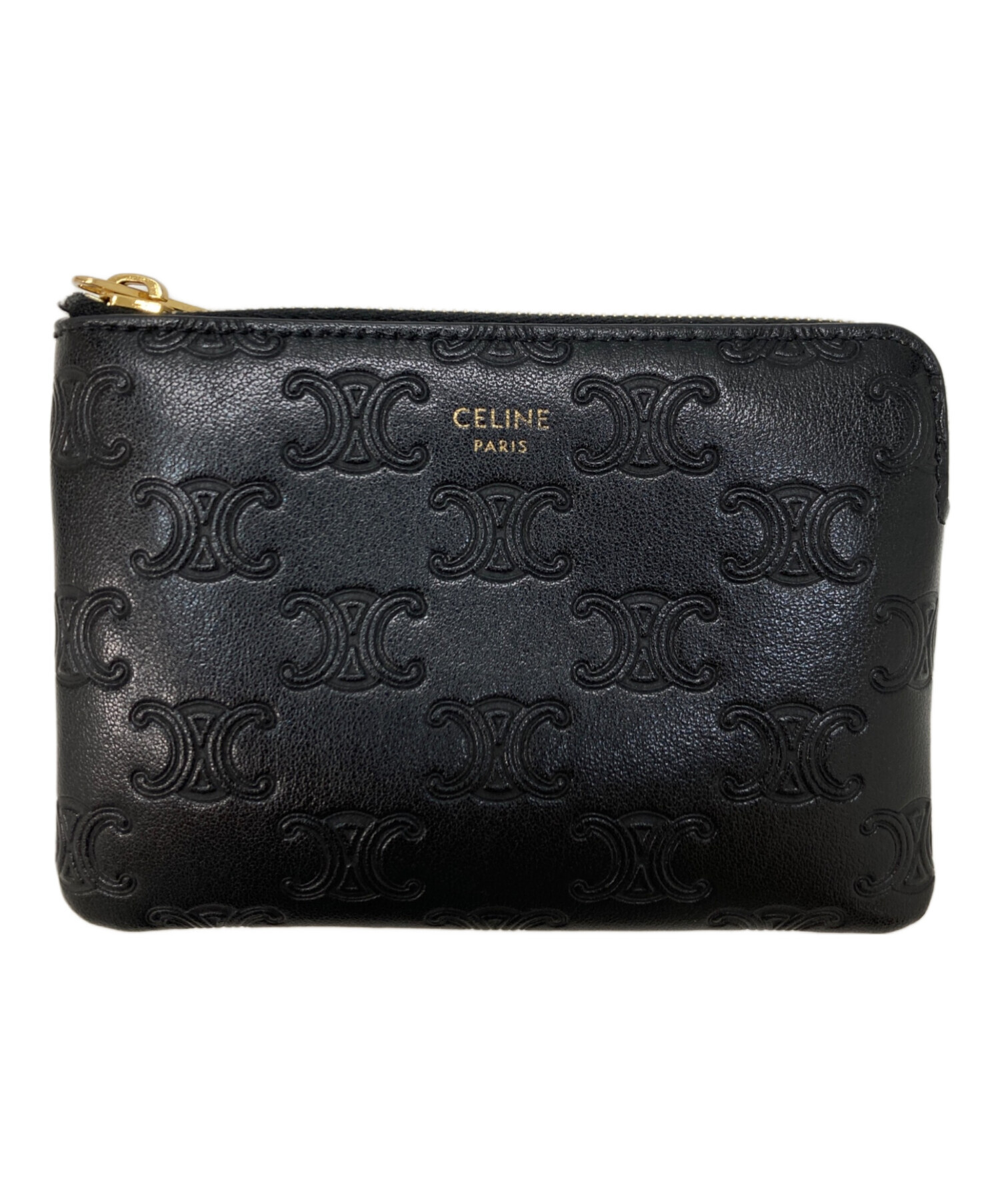 CELINE セリーヌ 財布・ケース  黒 【古着】【中古】【送料無料】 中古・古着通販】CELINE (セリーヌ) クロコダイル型押し 2つ折り財布