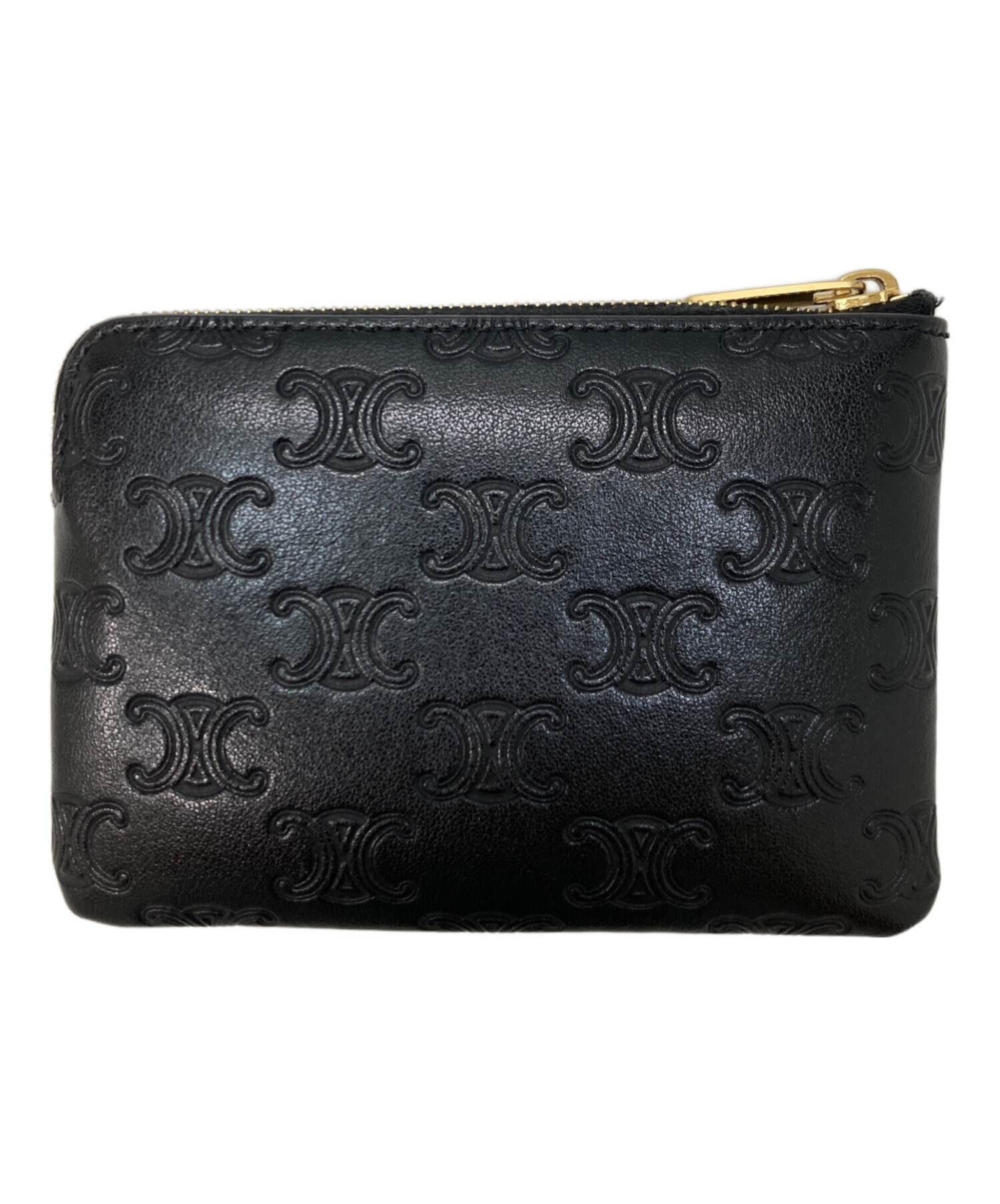 CELINE セリーヌ 財布・ケース  黒 【古着】【中古】【送料無料】 中古・古着通販】CELINE (セリーヌ) クロコダイル型押し 2つ折り財布